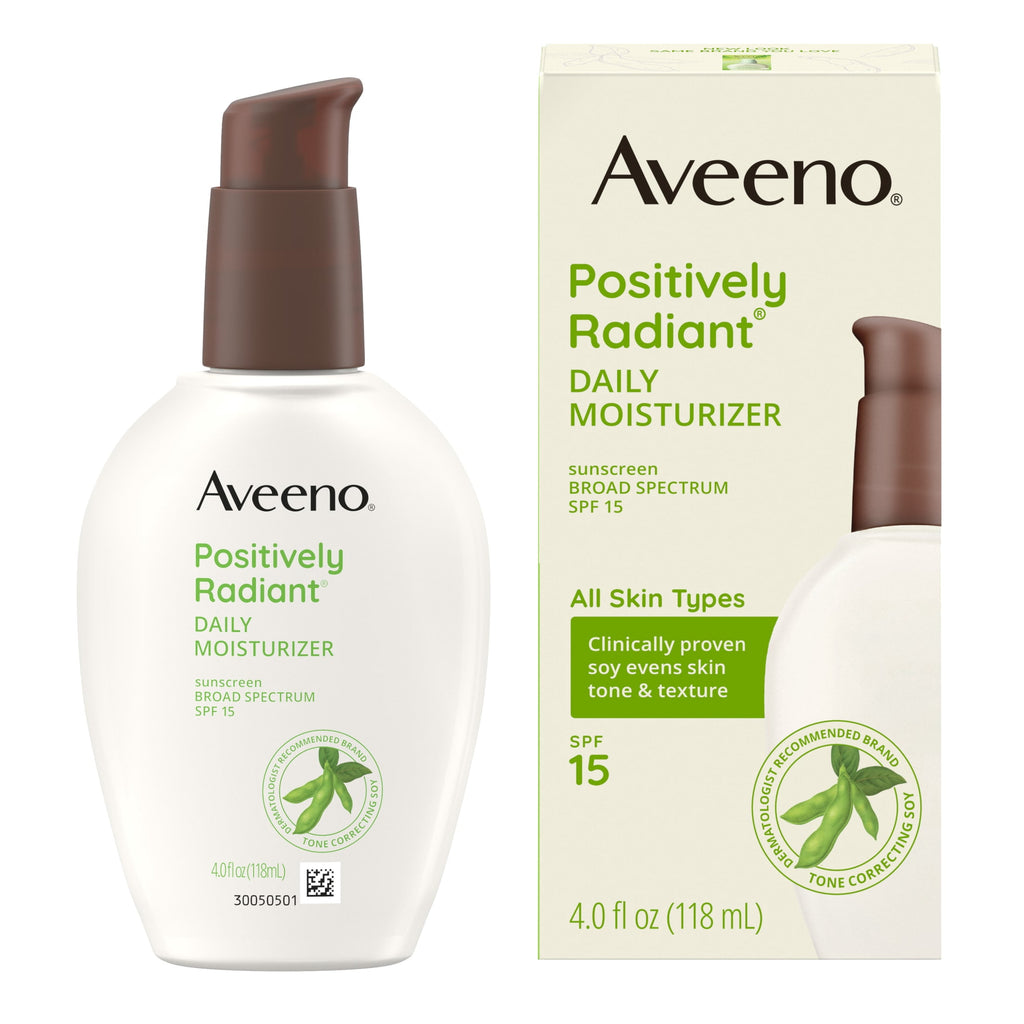 Aveeno Positively Radiant Daily Face Moisturizer with SPF 15, 4 Fl oz