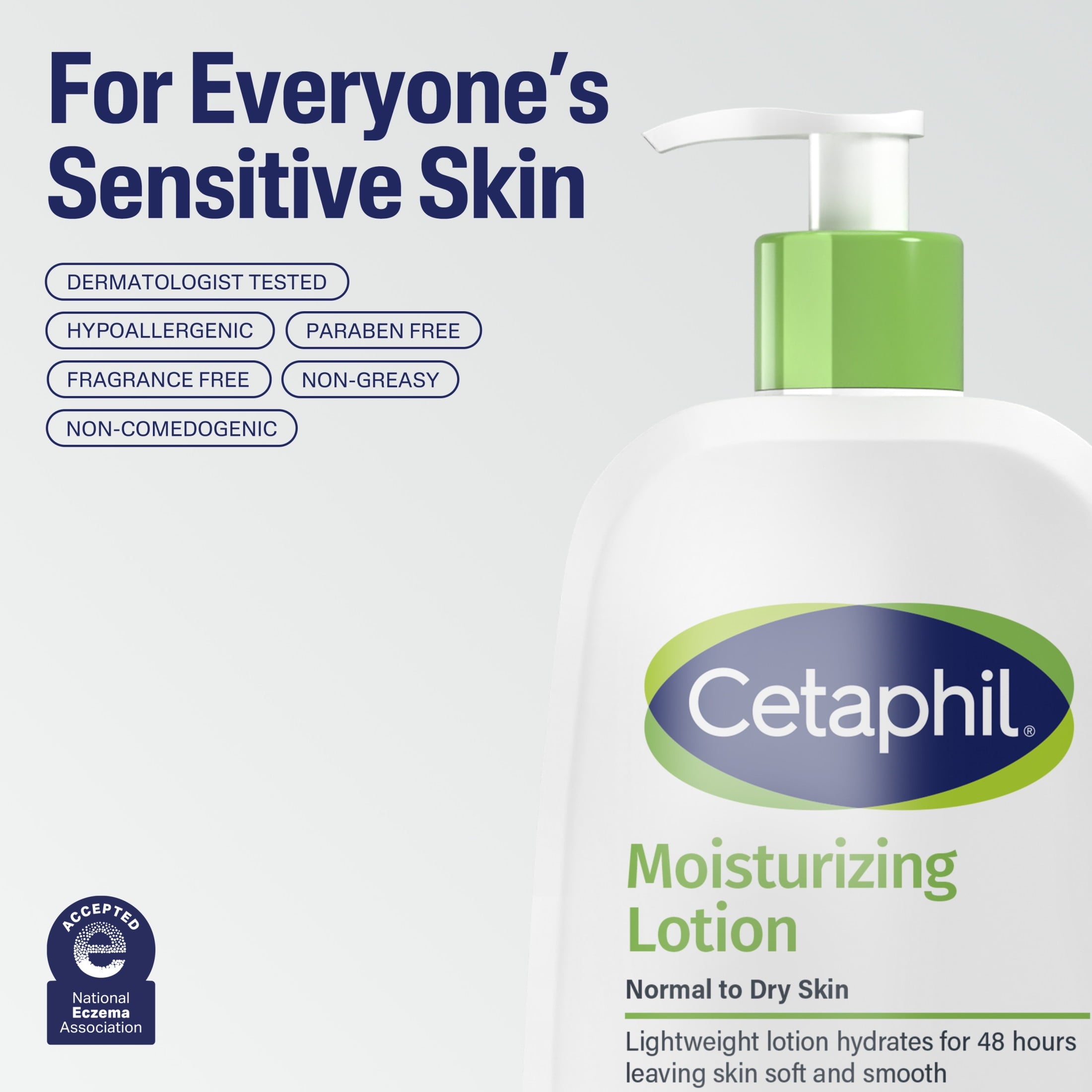 (2 pack) Cetaphil Moisturizing Face and Body Lotion for Normal to Dry Skin, Hydrating Fragrance Free, 16 fl oz
