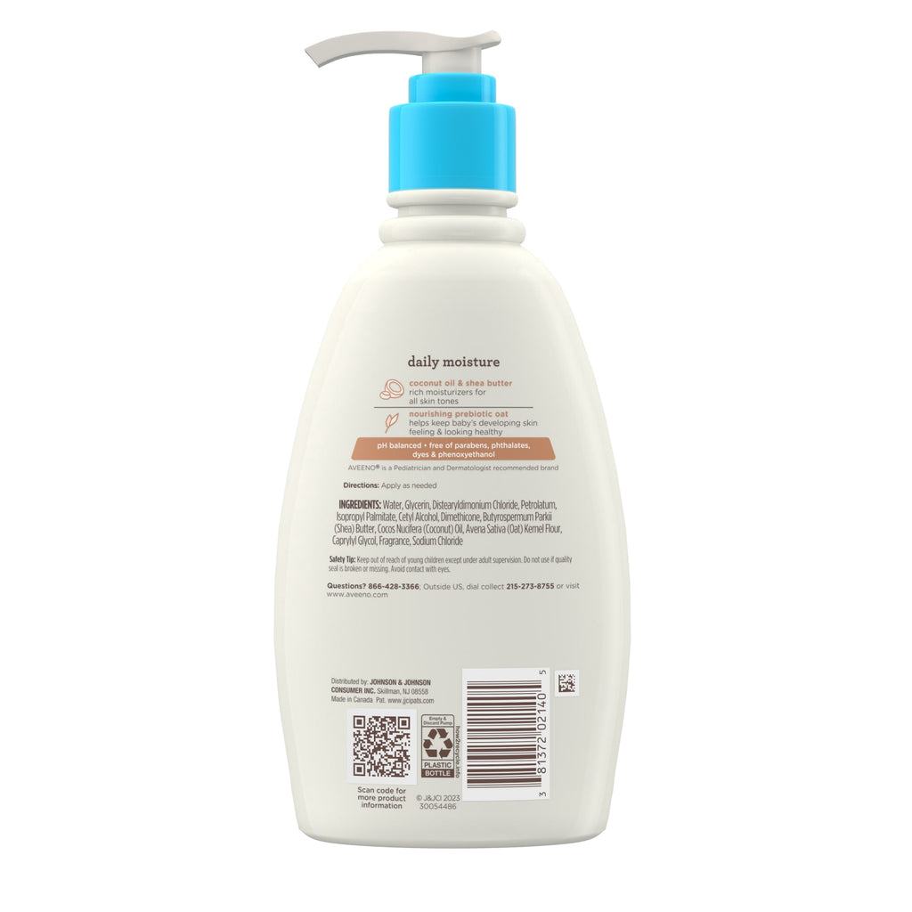 Aveeno Baby Daily Moisturizing Body Lotion Cream for Baby and Toddler with Nourishing Oat, 12 fl oz