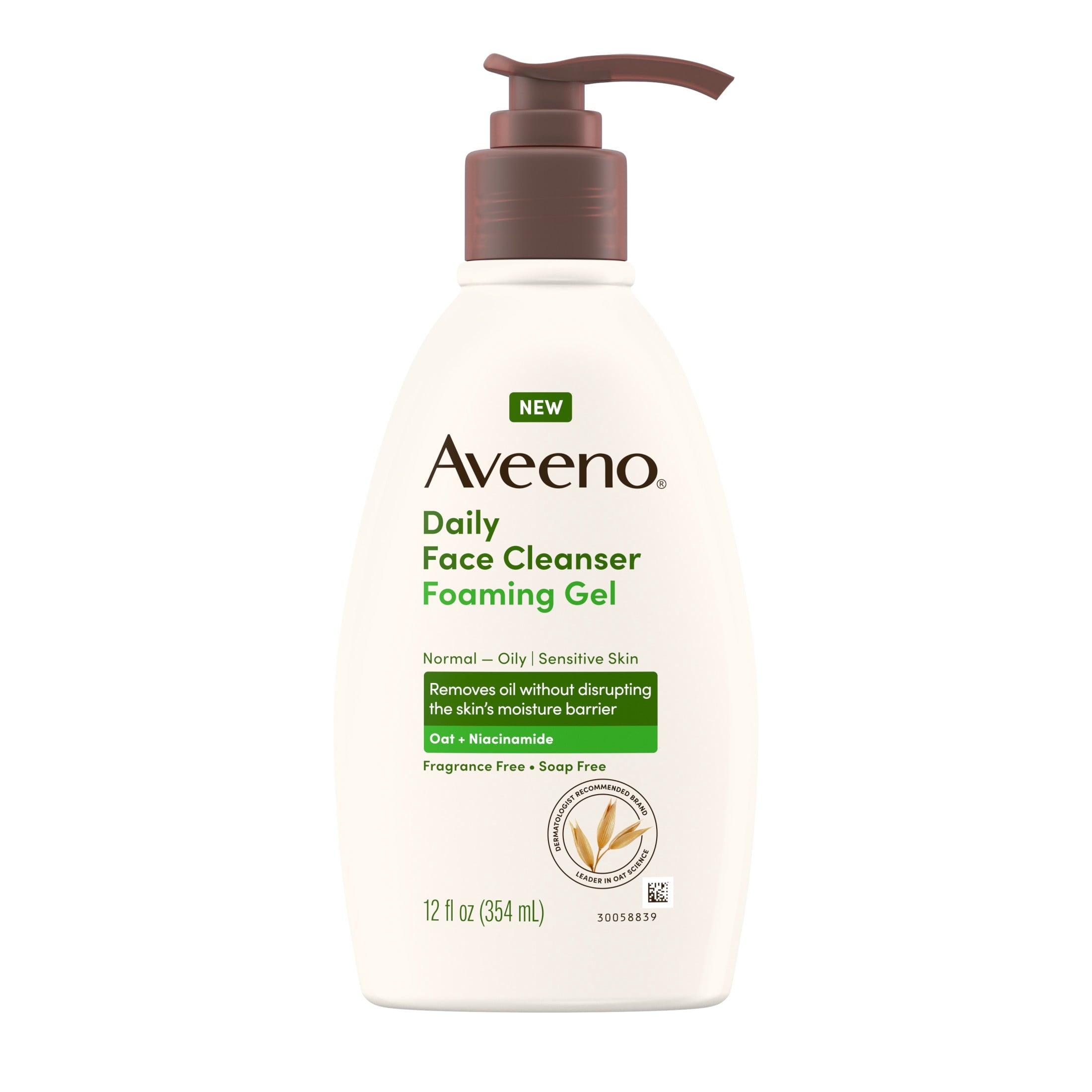 Aveeno Daily Foaming Gel Facial Cleanser, 12 Fl oz