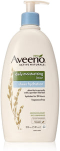 Aveeno Active Naturals Daily Moisturizing Lotion, Sheer Hydration 18 oz (Pack of 2)