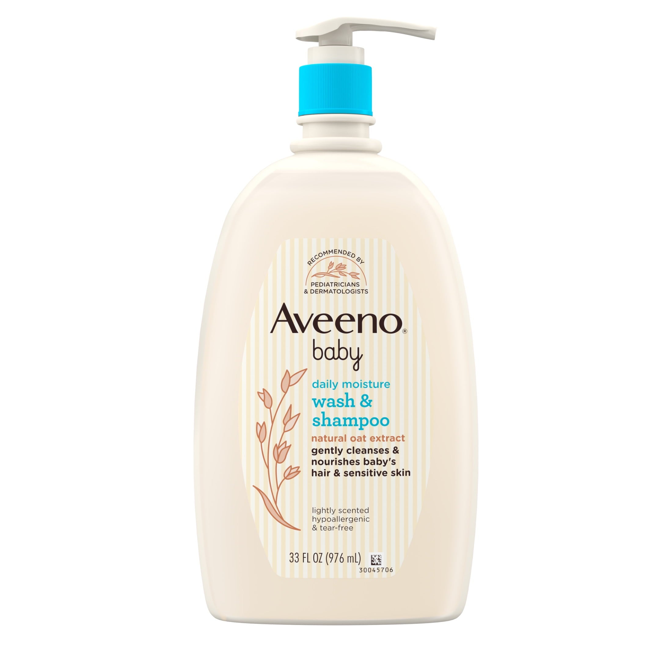 Aveeno Baby Daily Moisture Body Wash & Shampoo, Value Size 33 Fl oz