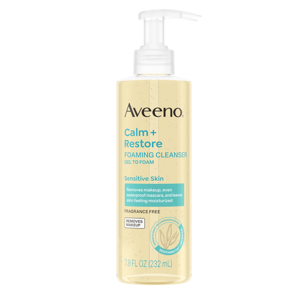 Aveeno Calm + Restore Gentle Foaming Facial Cleanser, 7.8 fl oz