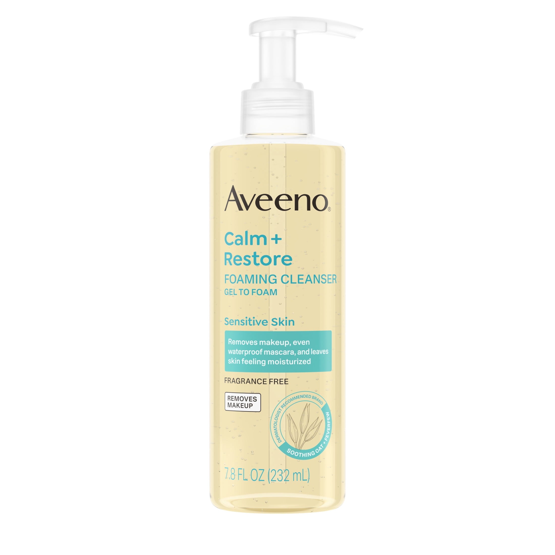 Aveeno Calm + Restore Gentle Foaming Facial Cleanser, 7.8 fl oz