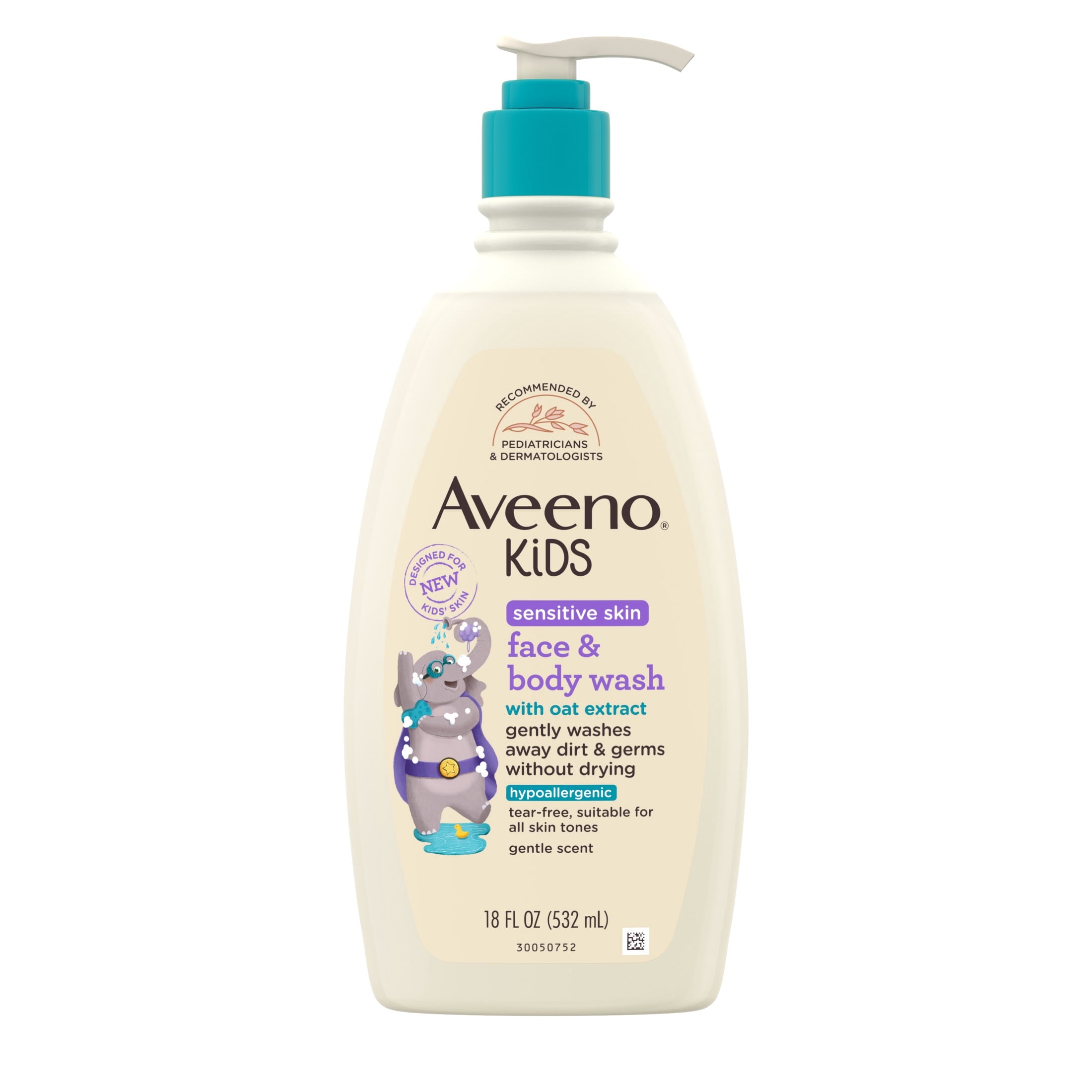 Aveeno Kids Face & Body Wash for Sensitive Skin, 18 Fl oz