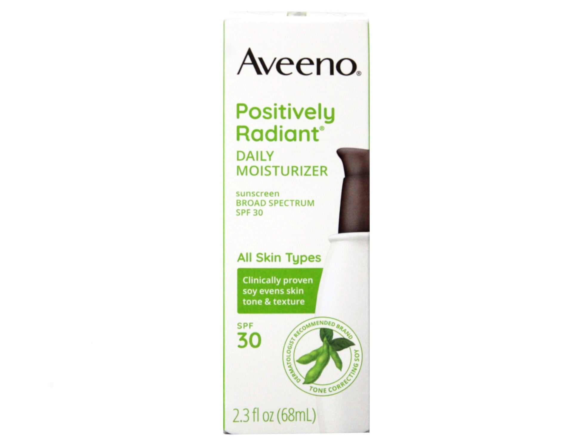 Aveeno Positively Radiant Daily Face Moisturizer Broad Spectrum SPF 30, 2.3 Fl. Oz. Hypoallergenic And Noncomedogenic