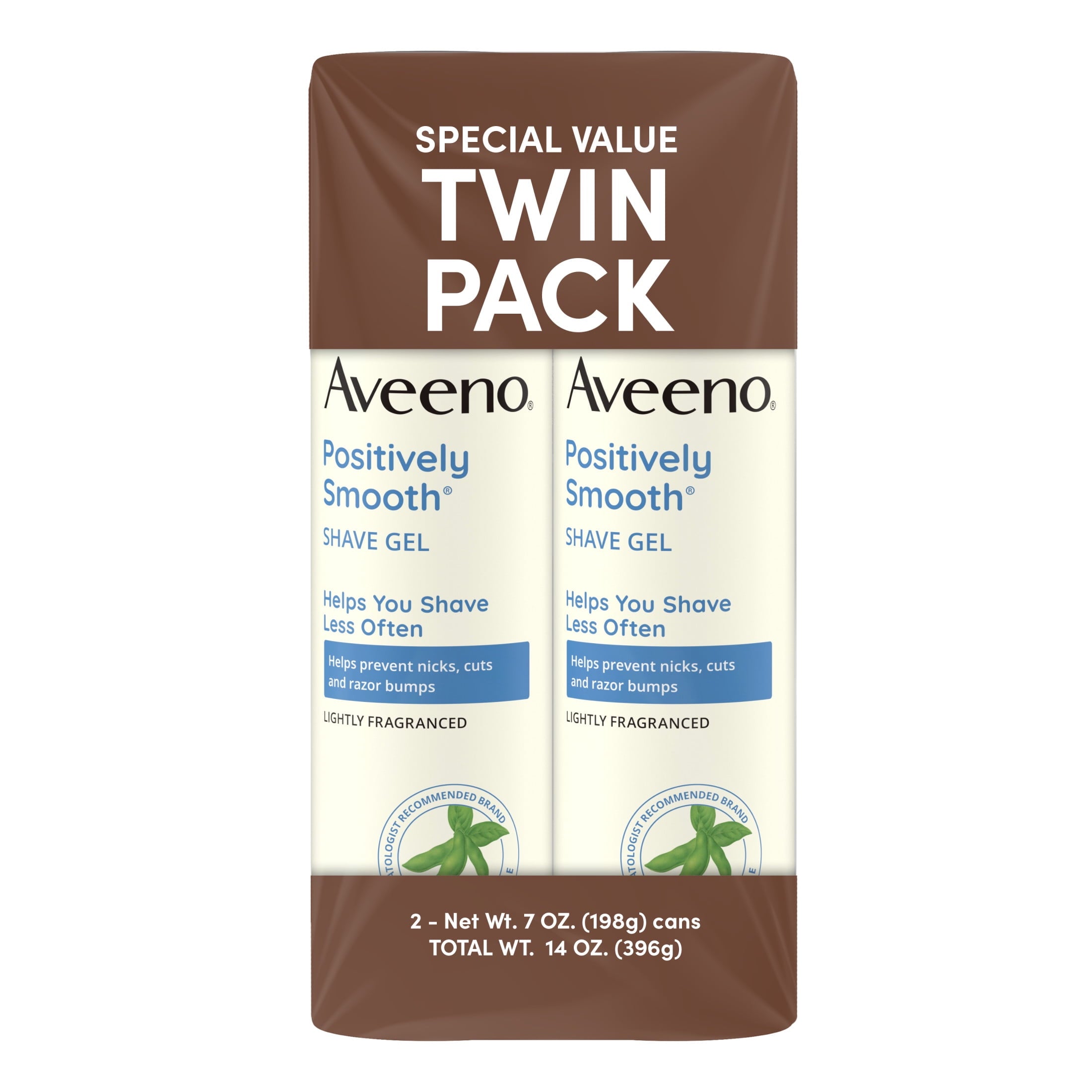 Aveeno Positively Smooth Moisturizing Shave Gel + Vitamin E, 2 x 7 oz