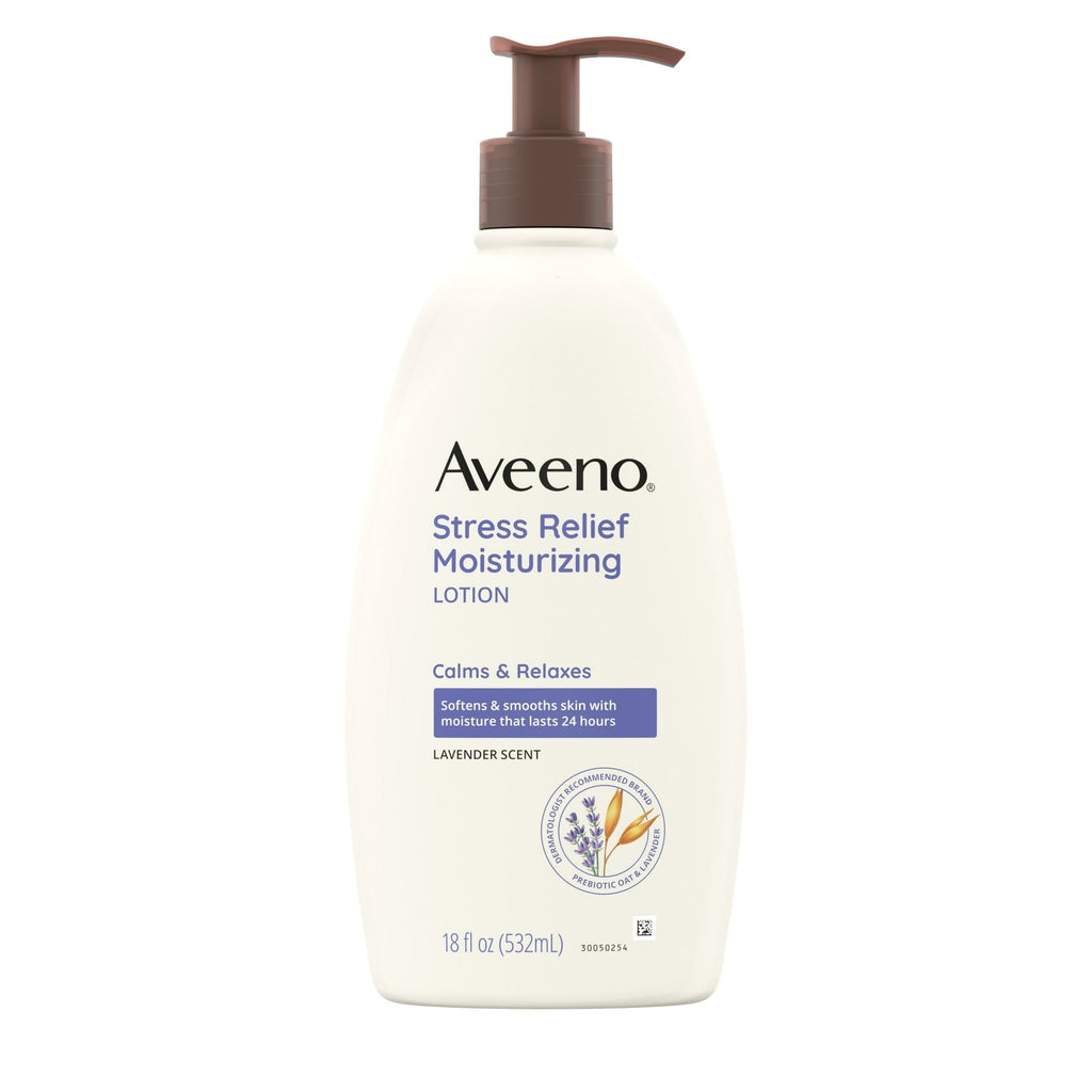 Aveeno Stress Relief Moisturizing Lotion Lavender, Chamomile And Ylang-Ylang, 18 oz
