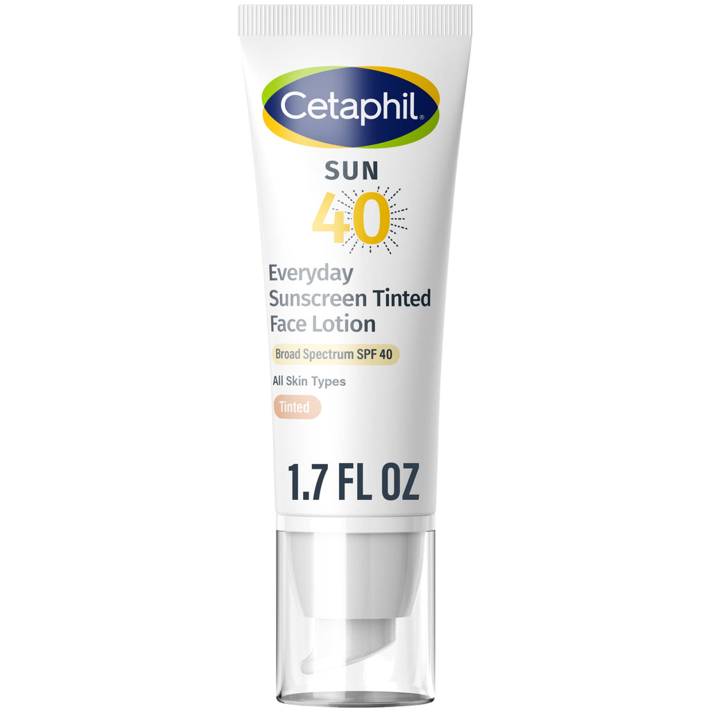 Cetaphil Sunscreen Tinted 100% Mineral Broad-Spectrum Face Lotion SPF 40, Titanium Dioxide and Zinc Oxide, Travel Size, 1.7 fl oz