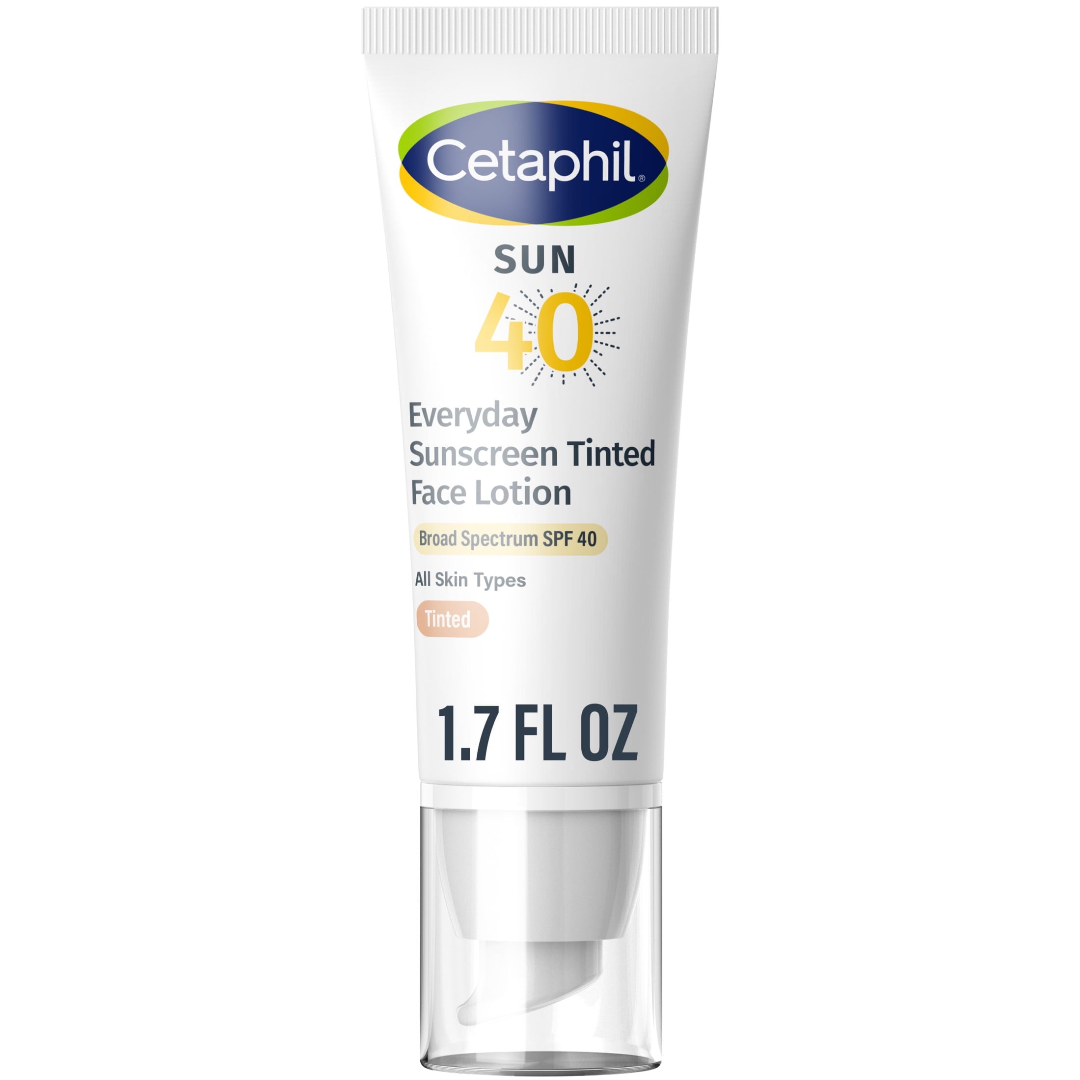 Cetaphil Sunscreen Tinted 100% Mineral Broad-Spectrum Face Lotion SPF 40, Titanium Dioxide and Zinc Oxide, Travel Size, 1.7 fl oz