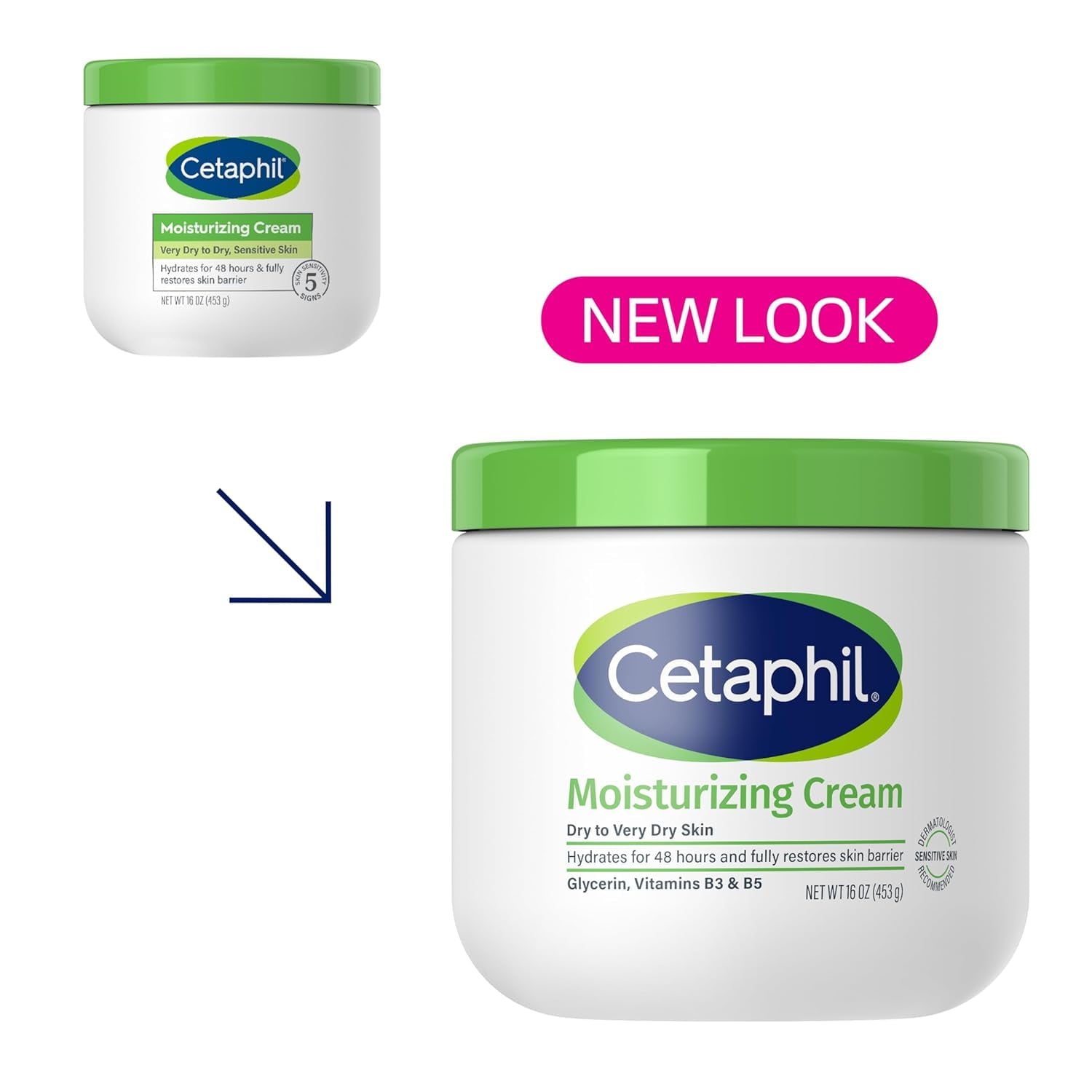 Cetaphil Moisturizing Cream, Hydrating Moisturizer For Dry To Very Dry, Sensitive Skin, Fragrance Free, 16 Oz.,
