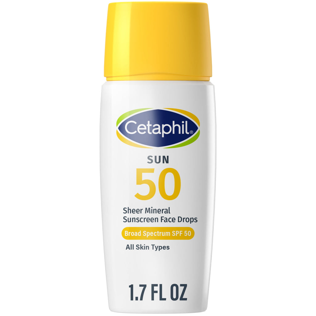 Cetaphil Sheer Mineral Face Sunscreen Moisturizing Drops, SPF 50, Travel Size, 1.7 fl oz