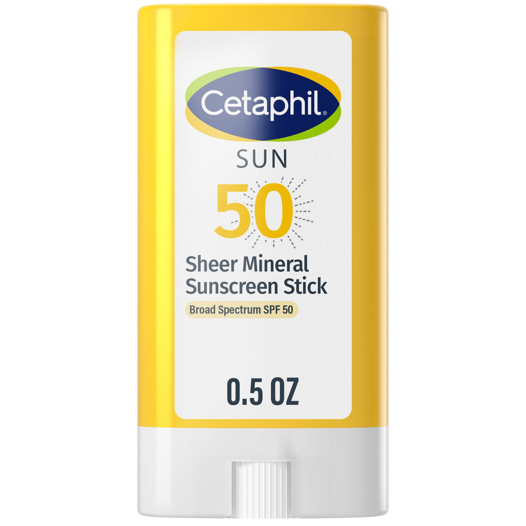 Cetaphil Sheer Mineral Face Sunscreen Stick, SPF 50, Travel Size, 0.5 oz