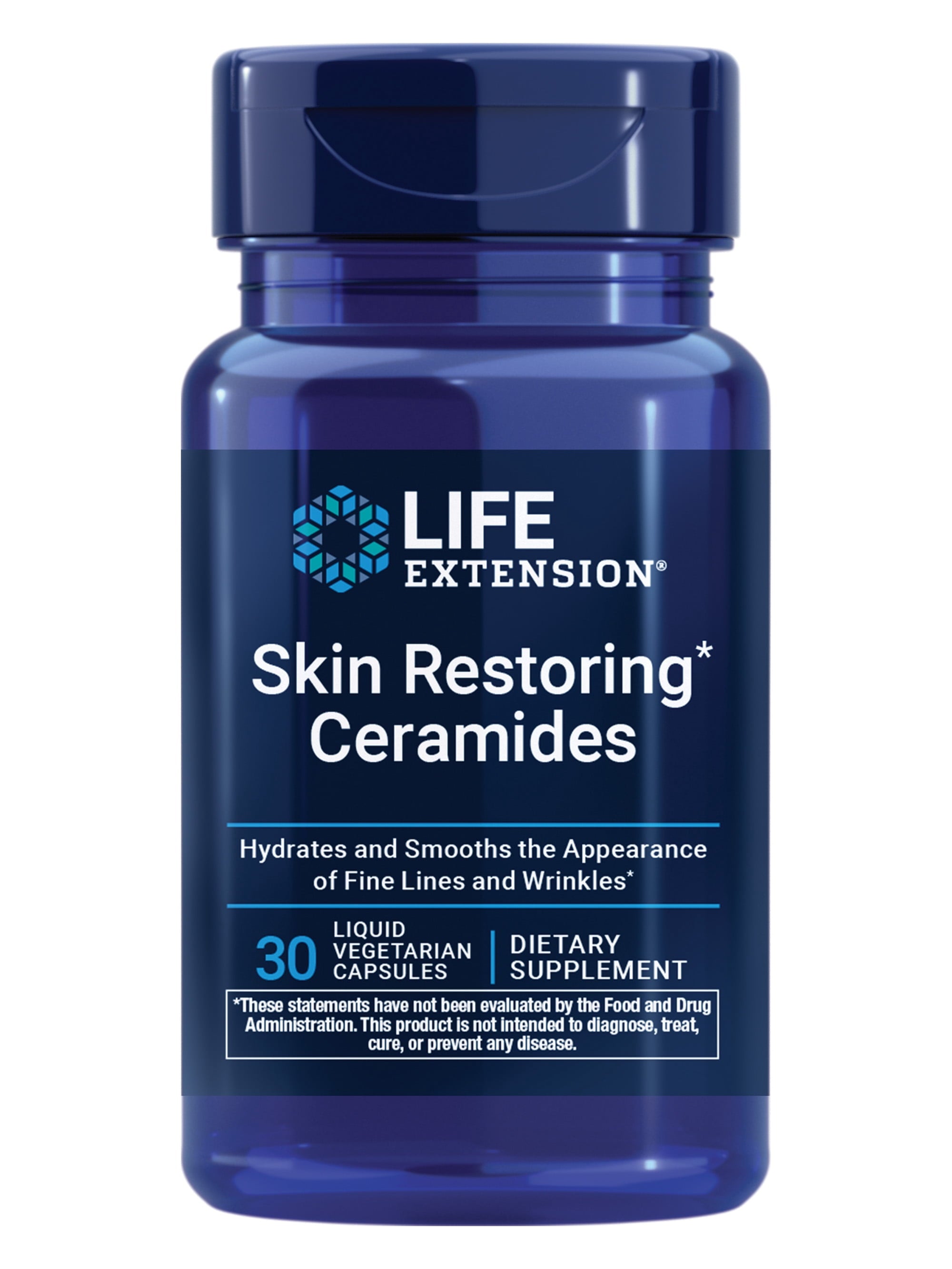 Life Extension Skin Restoring Ceramides – Wheat Oil Extract – Hydrates & Smooths the Appearance of Fine Lines & Wrinkles – Gluten-Free, Non-GMO, 1-Daily, Vegetarian – 30 Liquid Capsules