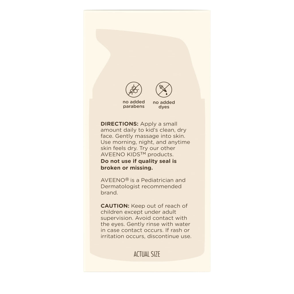 Aveeno Kids Daily Moisture Face Cream for Sensitive Skin, 1.5 oz