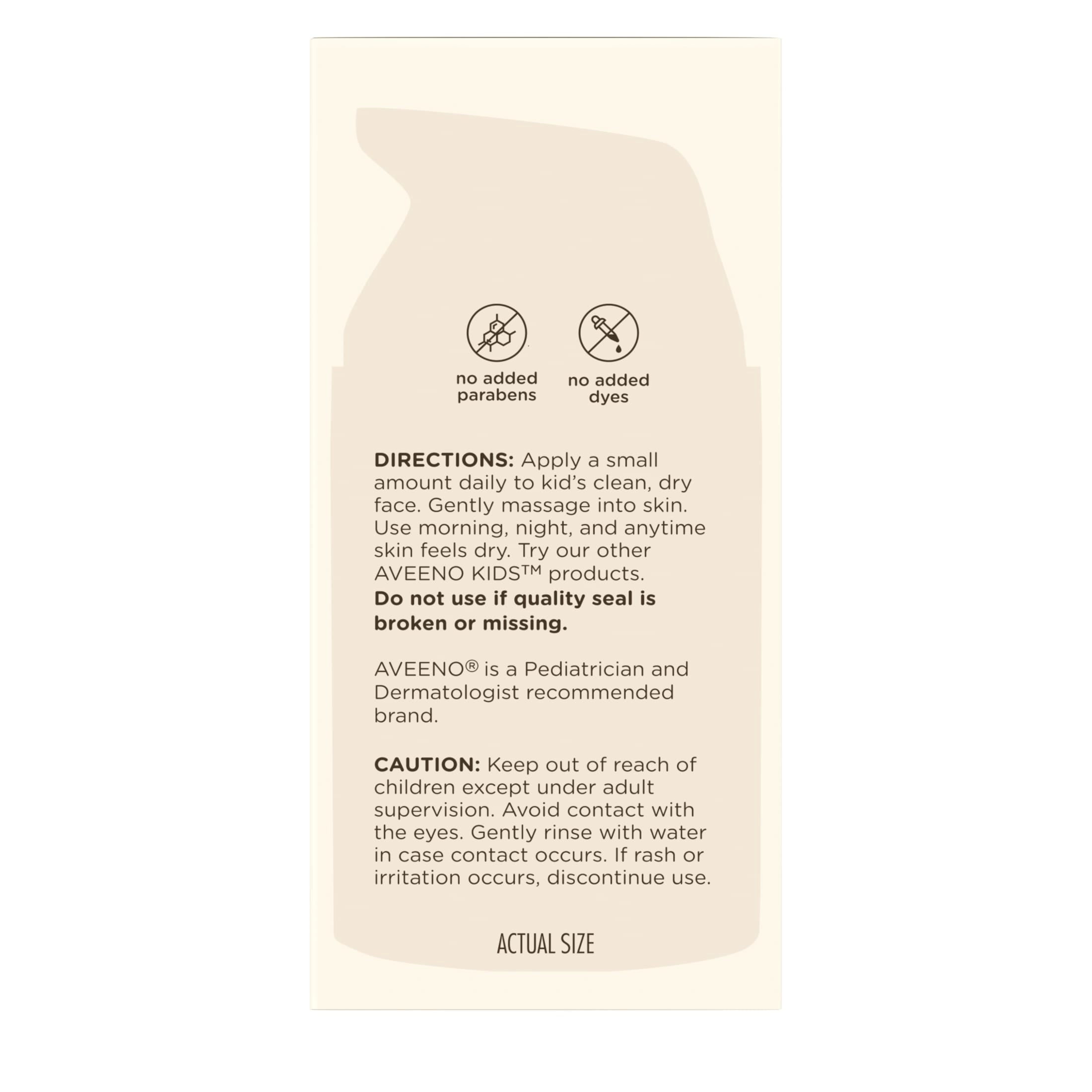 Aveeno Kids Daily Moisture Face Cream for Sensitive Skin, 1.5 oz