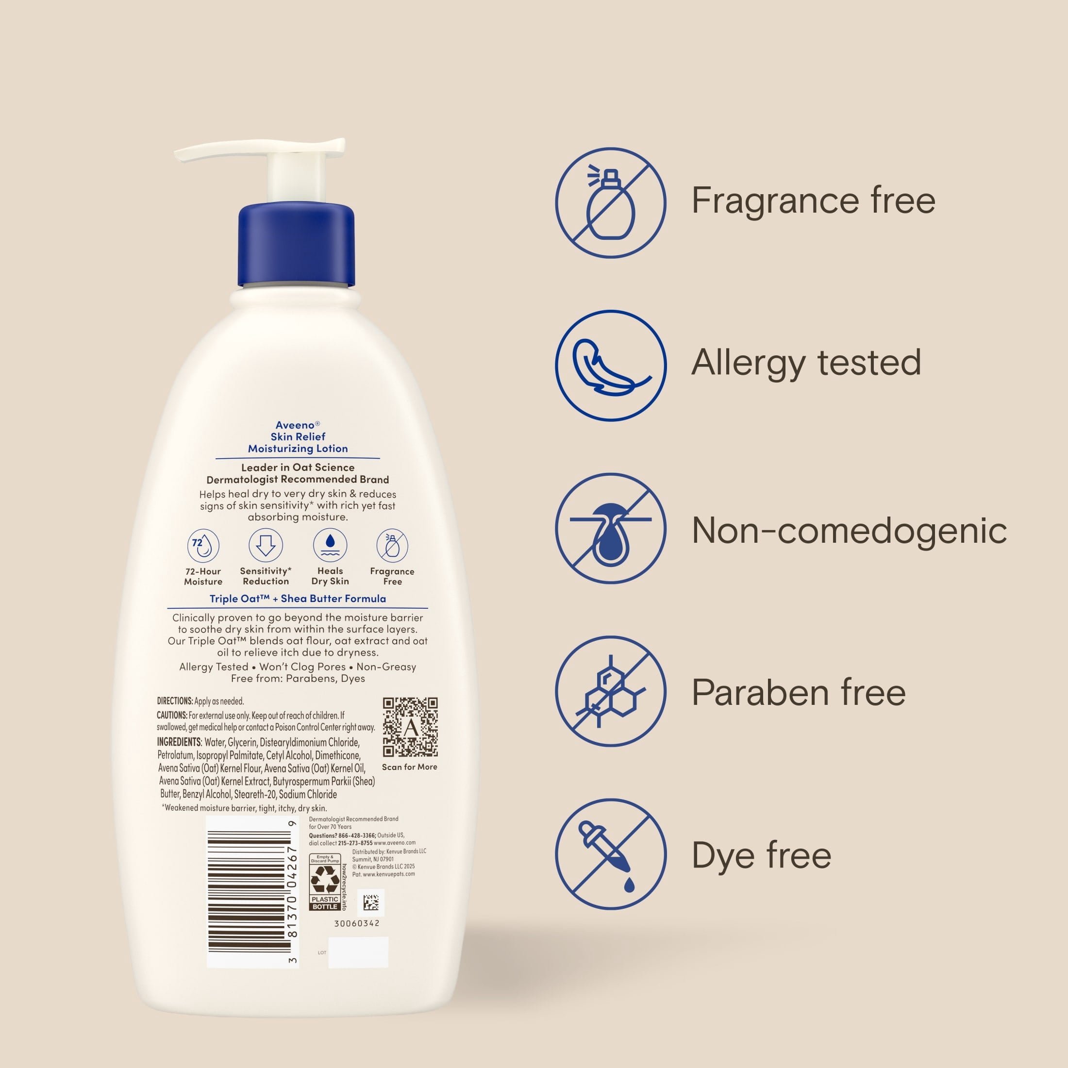Aveeno Skin Relief Moisturizing Body Lotion, 18 Fl oz