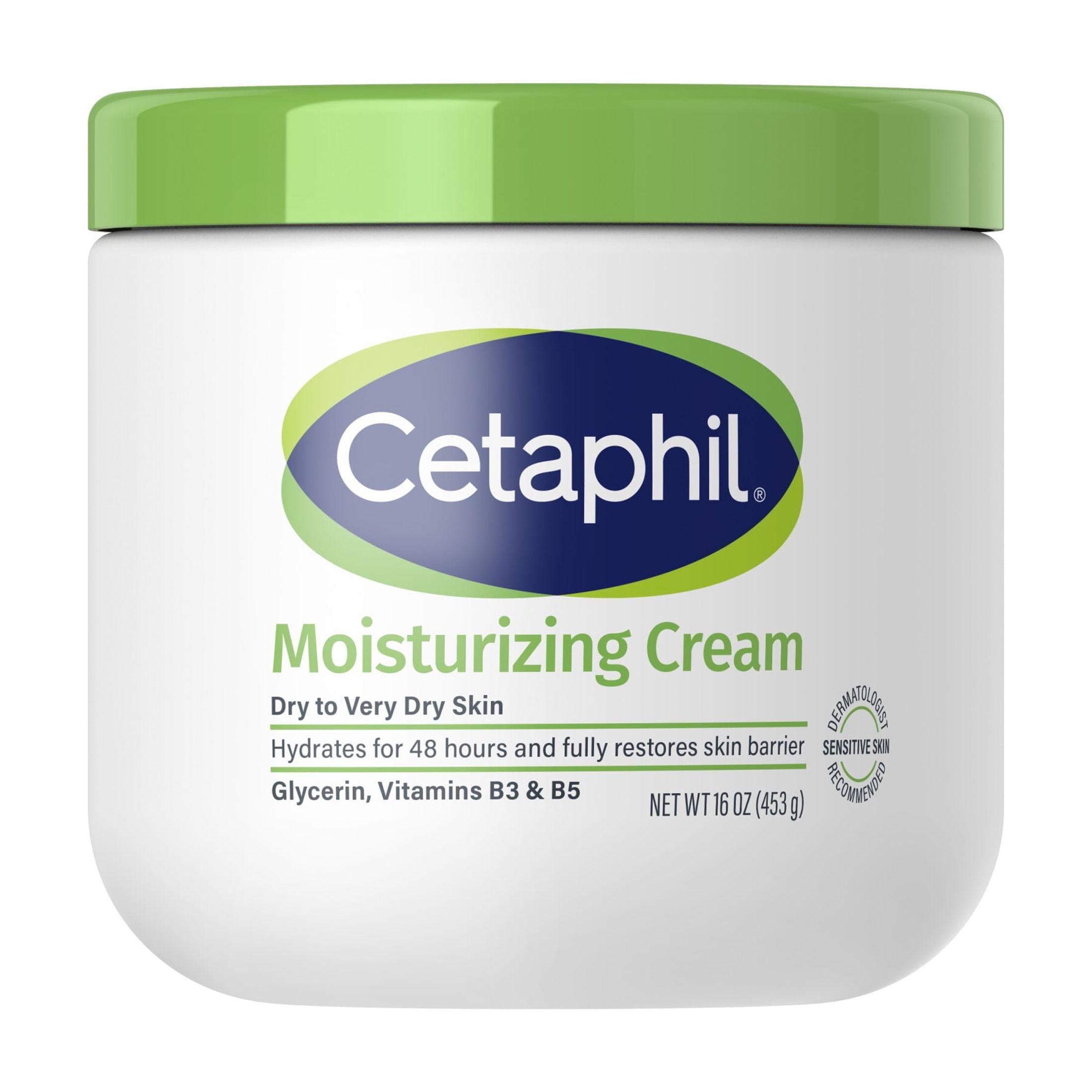 Cetaphil Moisturizing Cream for Very Dry to Dry Skin, Unscented, 16 fl oz