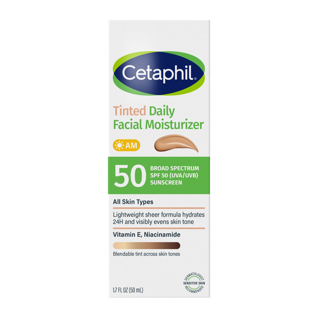 Cetaphil Tinted Daily Facial Moisturizer, Broad Spectrum SPF 50 Lotion for Face, 1.7 fl oz