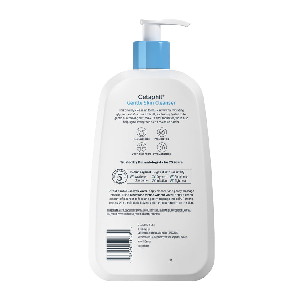 (3 pack) Cetaphil Face Wash Hydrating Gentle Skin Cleanser for Dry to Normal Sensitive Skin, 20 oz