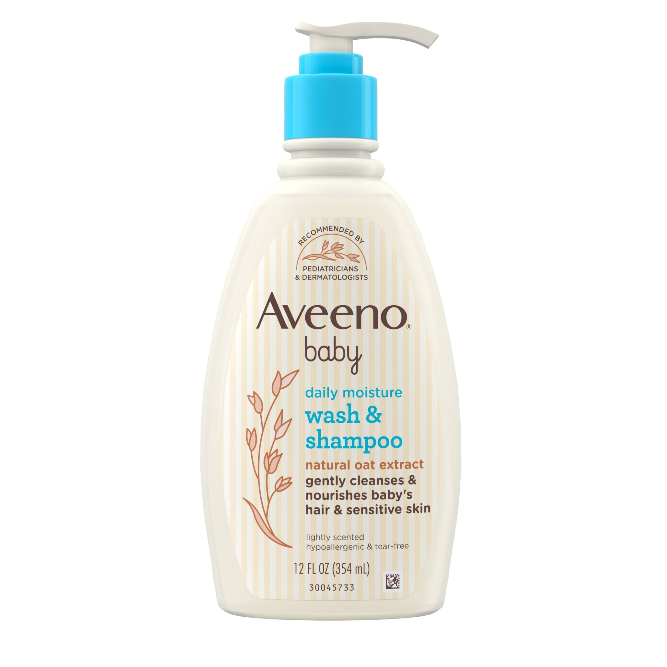 (2 pack) Aveeno Baby Daily Moisture Body Wash & Shampoo, 12 Fl oz