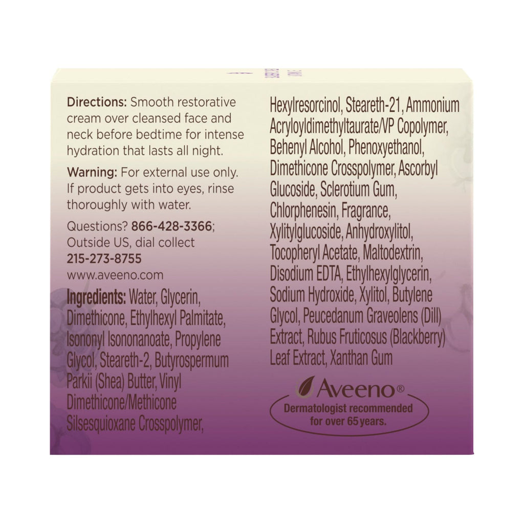 Aveeno Absolutely Ageless Restorative Night Cream for Face, 1.7 oz