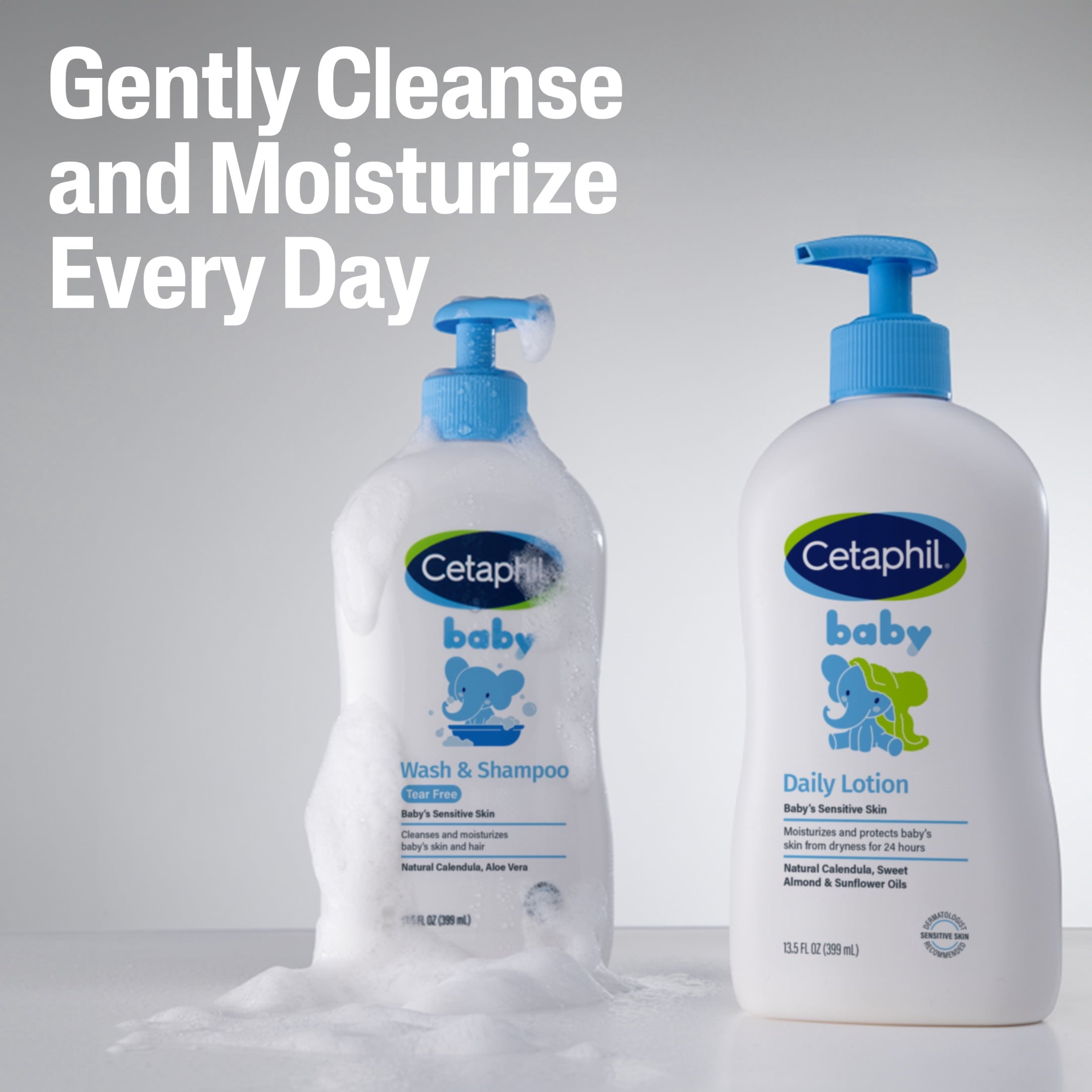 Cetaphil Baby Daily Lotion with Organic Calendula, Sweet Almond & Sunflower Oil For Sensitive Skin , 13.5 fl oz