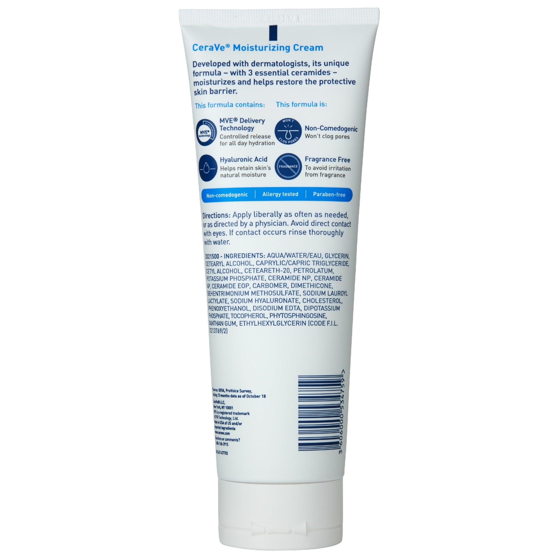 CeraVe Moisturizing Cream Face Moisturizer & Body Lotion for Normal to Very Dry Skin, 8 fl oz