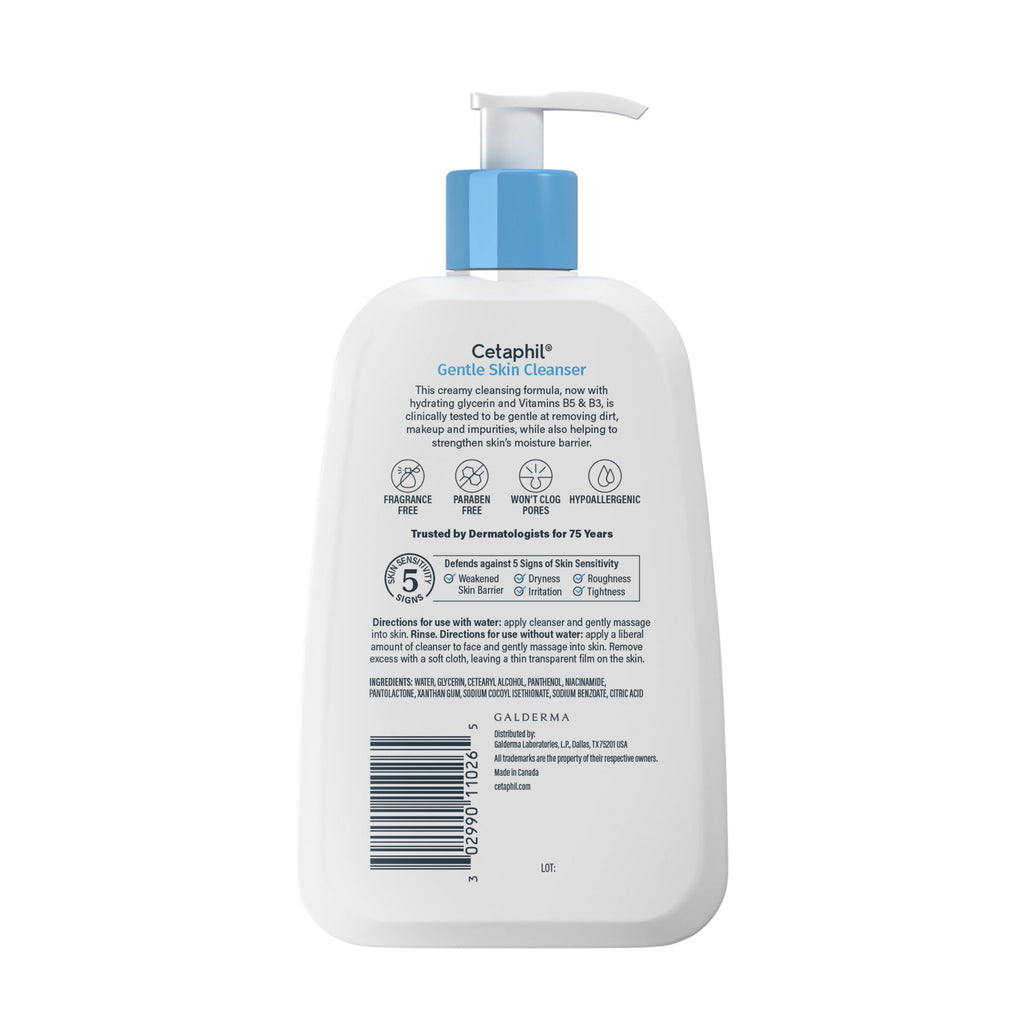 (3 pack) Cetaphil Face Wash Hydrating Gentle Skin Cleanser for Dry to Normal Sensitive Skin, 8 fl oz