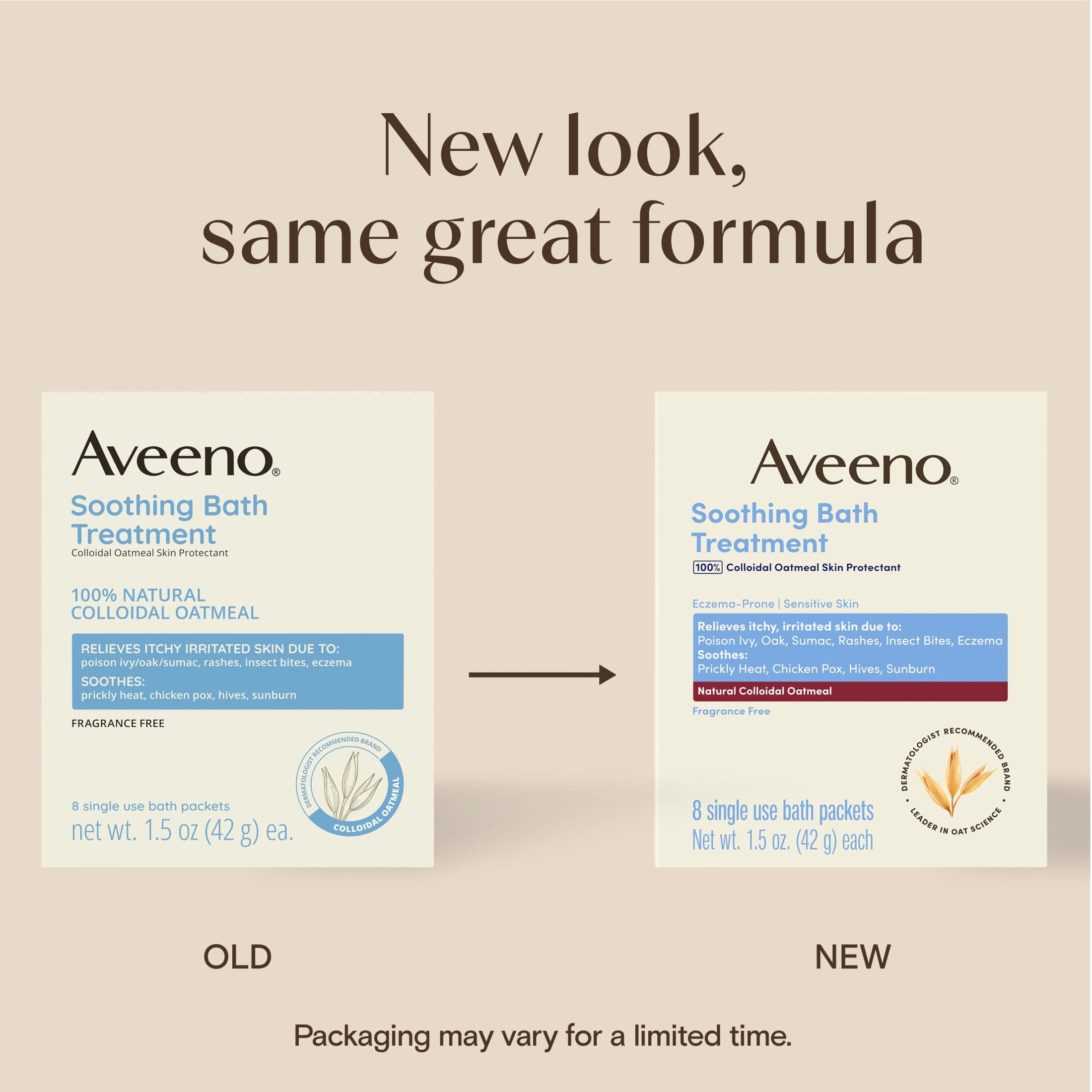 Aveeno Soothing Bath Eczema Treatment, Fragrance Free, 8 Packets