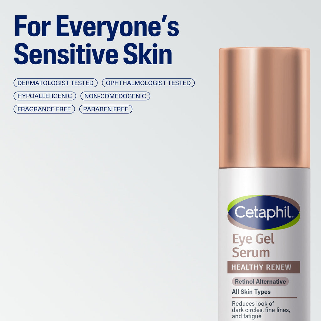 Cetaphil Healthy Renew Eye Gel Serum for Sensitive Skin with Purified Peptides, 0.5 oz