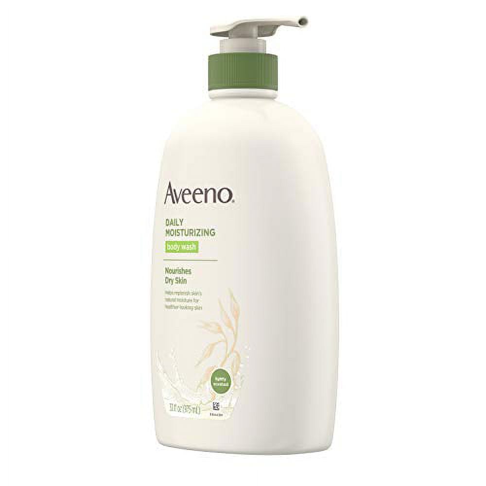 Aveeno Daily Moisturizing Body Wash, Body Wash For Dry Skin With Soothing Oat, Creamy Shower Cleanser, Gentle, Soap-Free And Dye-Free, Lightly Scented Body Wash, 33 Fl Oz