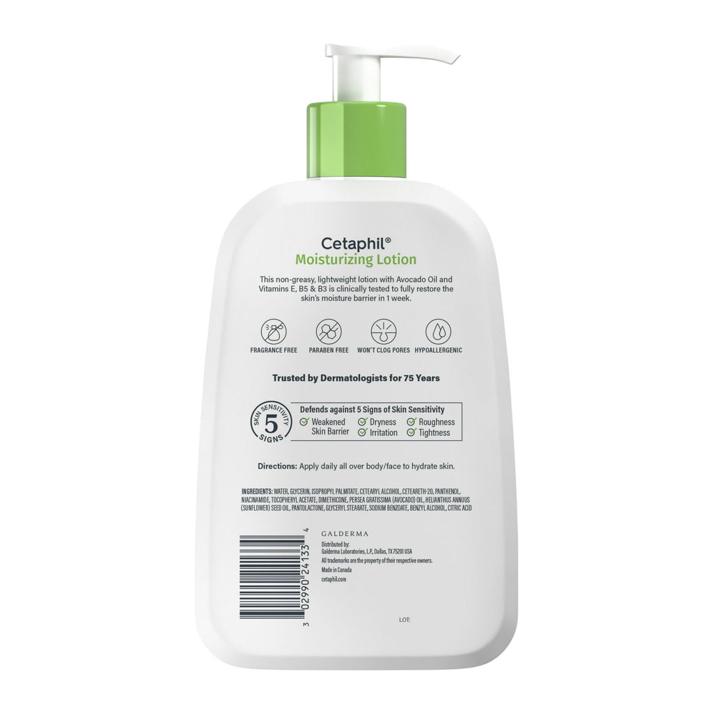 Cetaphil Fragrance-Free Moisturizing Lotion, 16 Ounce