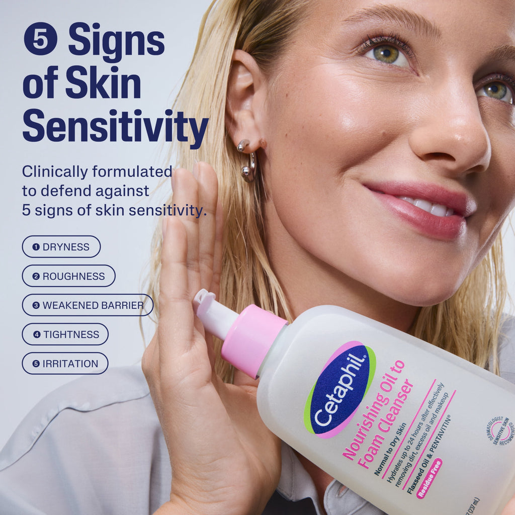 Cetaphil Nourishing Oil to Foam Facial Cleanser, Daily Face Wash for Normal to Dry Skin, 16 fl oz