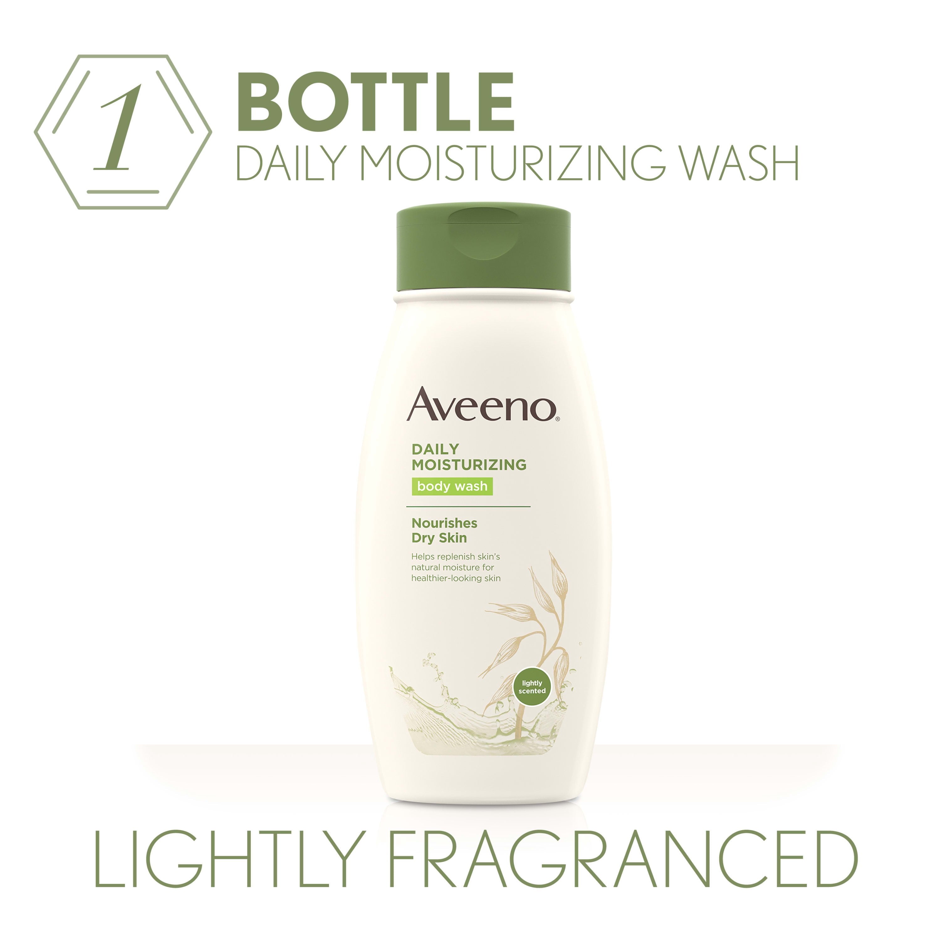 AVEENO Daily Moisturizing Nourishes Dry Skin Lightly Scented Body Wash 18 oz