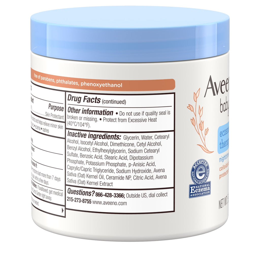 Aveeno Baby Eczema Therapy Nighttime Body Balm, Colloidal Oatmeal, 5.5 oz