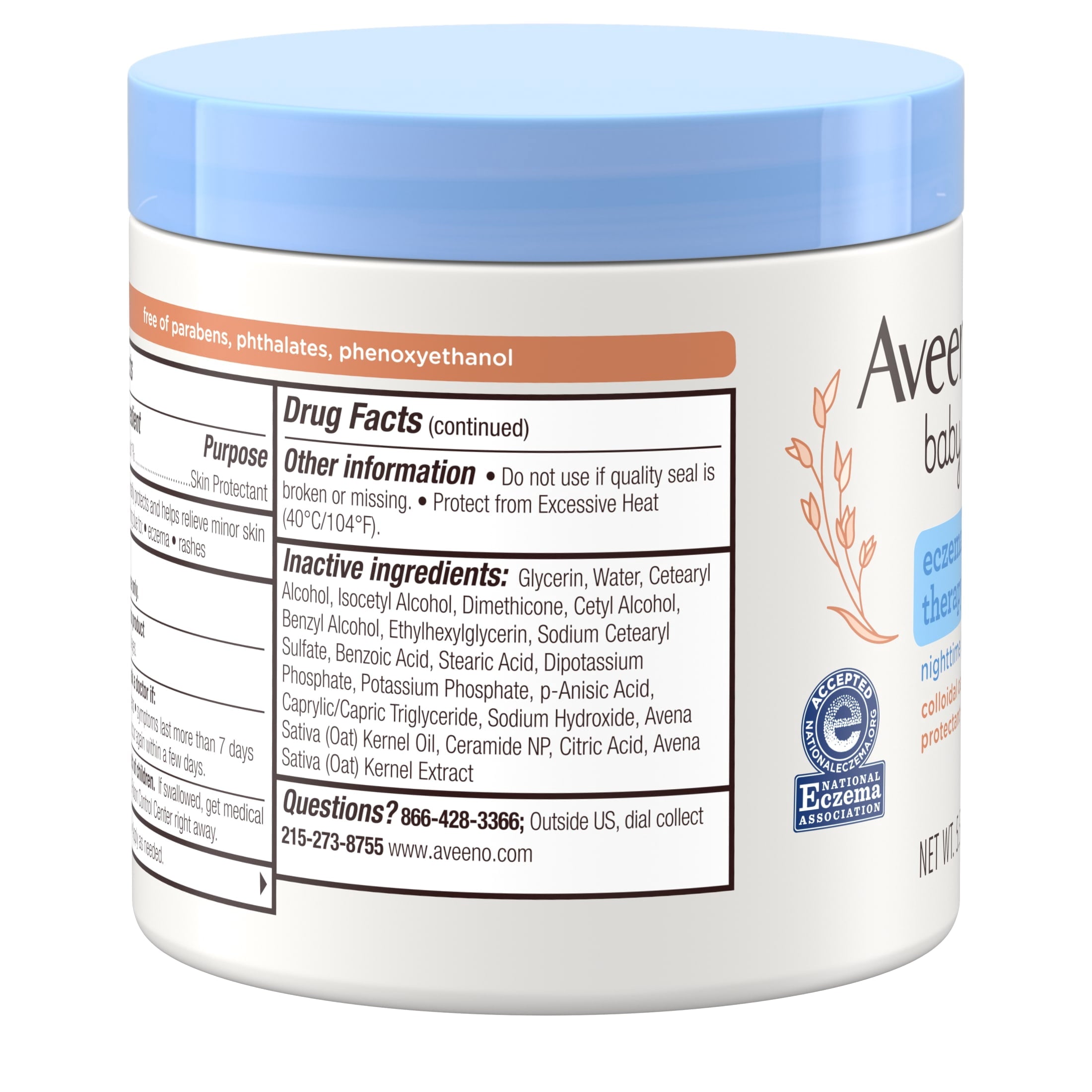 Aveeno Baby Eczema Therapy Nighttime Body Balm, Colloidal Oatmeal, 5.5 oz