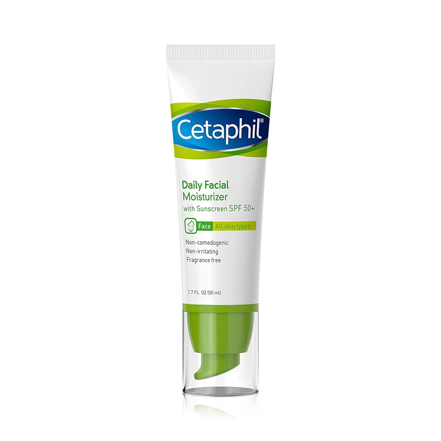 Cetaphil Daily Facial Moisturizer for All Skin Types, with Sunscreen SPF 50 1.7 oz