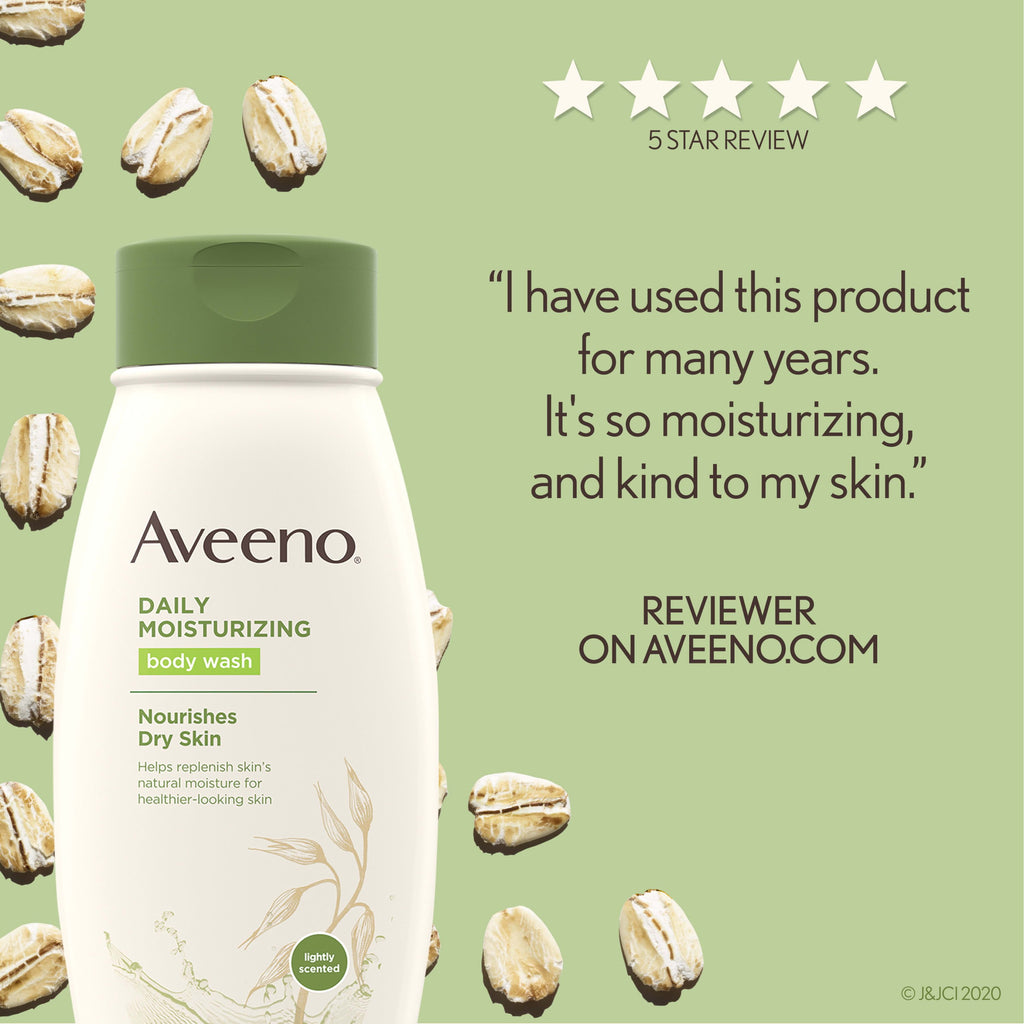 AVEENO Daily Moisturizing Nourishes Dry Skin Lightly Scented Body Wash 18 oz