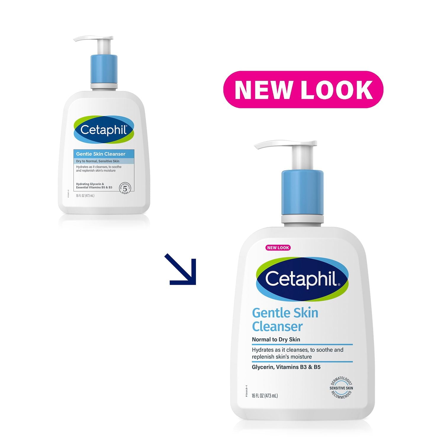 Cetaphil Face Wash, Hydrating Gentle Skin Cleanser for Dry to Normal Sensitive Skin, 16 oz