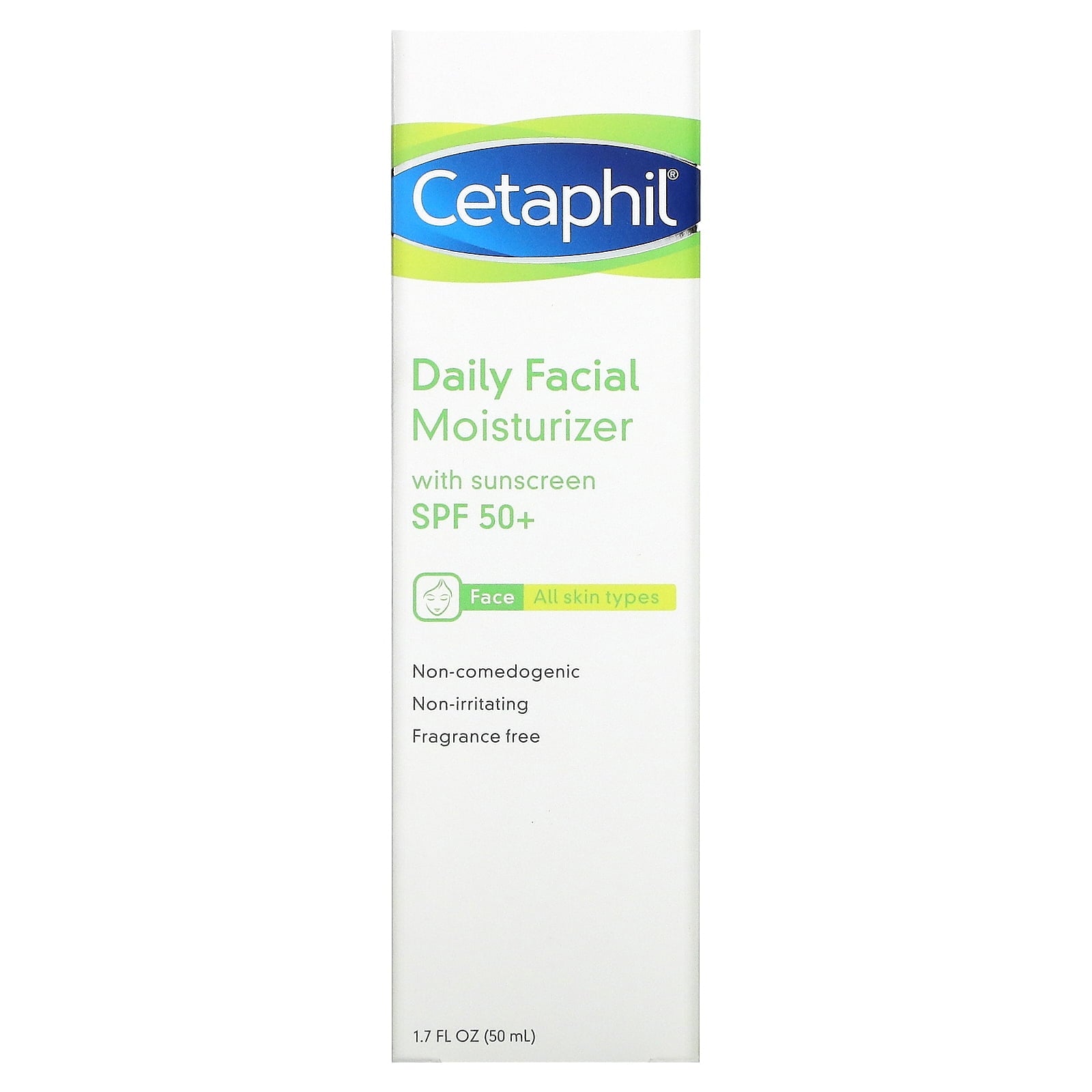 Cetaphil, Daily Facial Moisturizer, SPF 50+, 1.7 fl oz (50 ml)