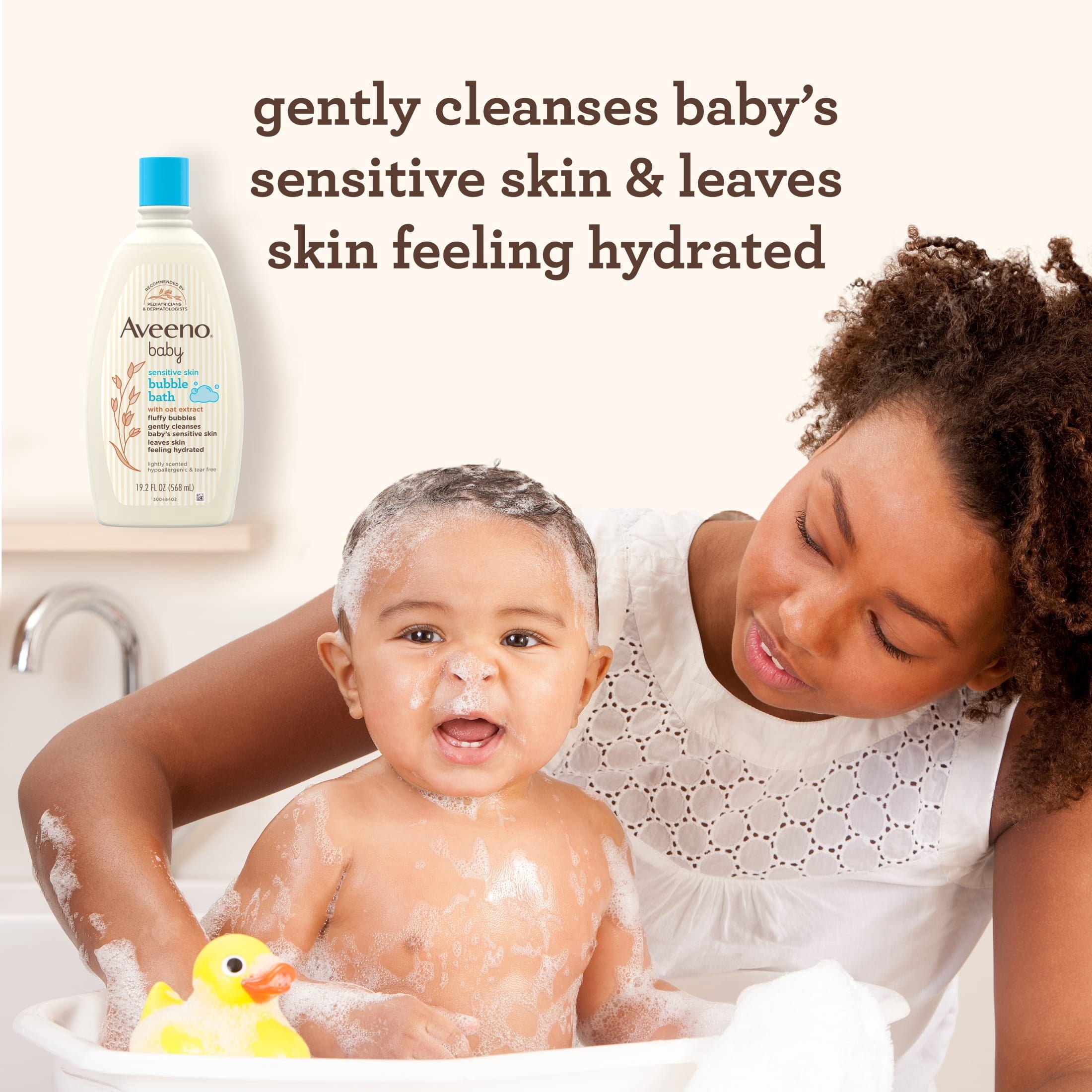 Aveeno Baby Sensitive Skin Bubble Bath with Oat Extract, 19.2 fl. oz