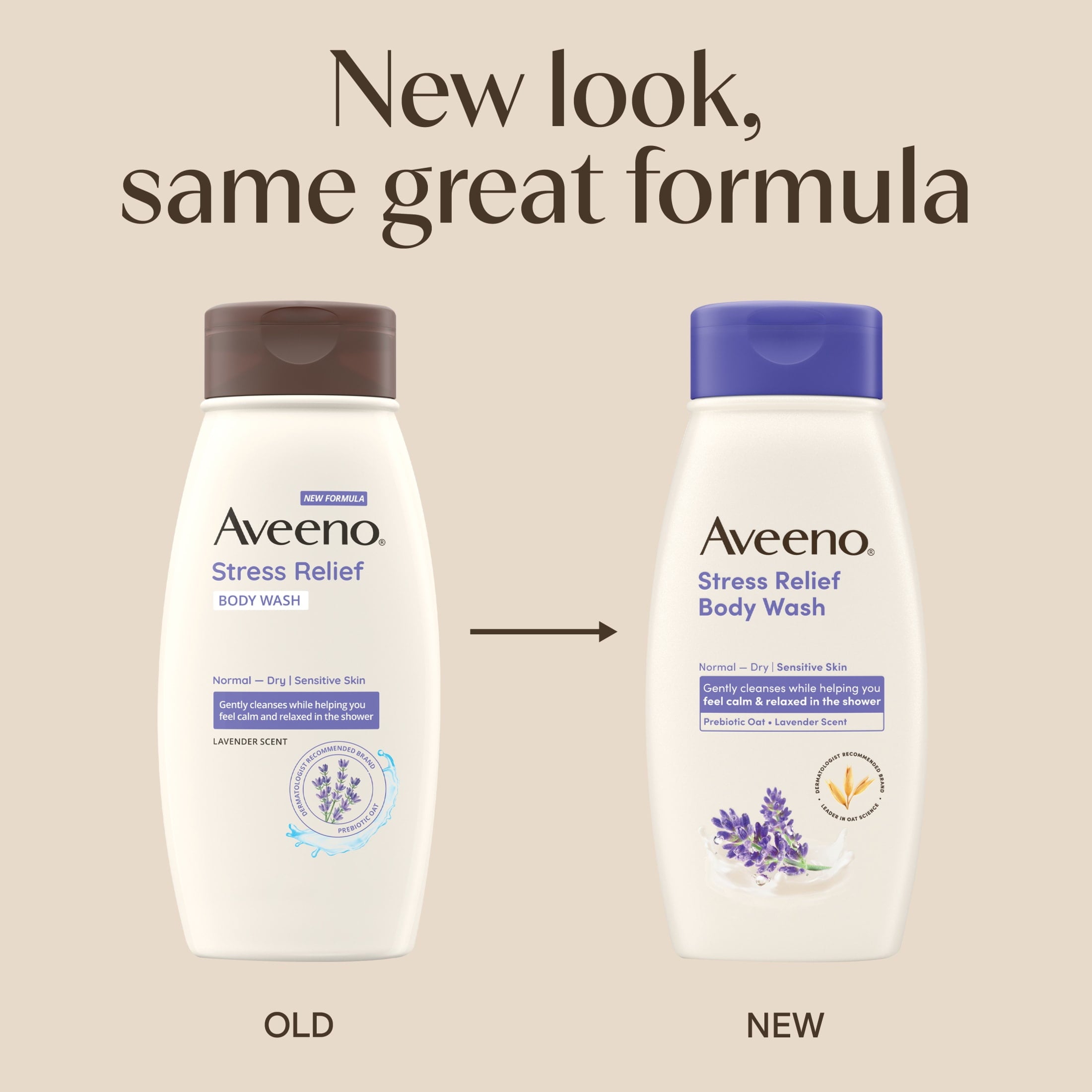 Aveeno Stress Relief Body Wash, Calming Lavender Scent, 12 fl. oz