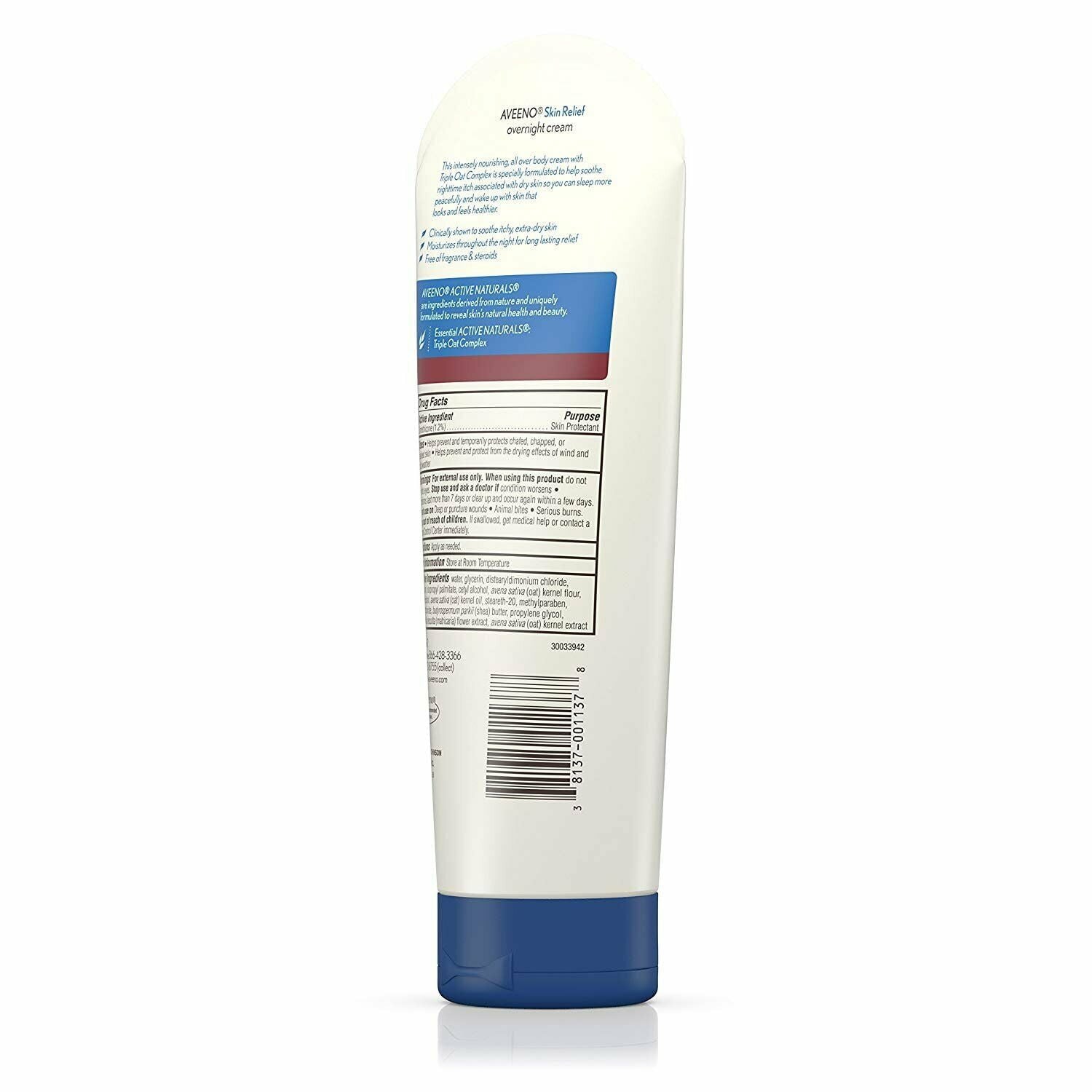 Aveeno Skin Relief Overnight Cream Intense Moistures Skin 7.3 oz, 2-Pack