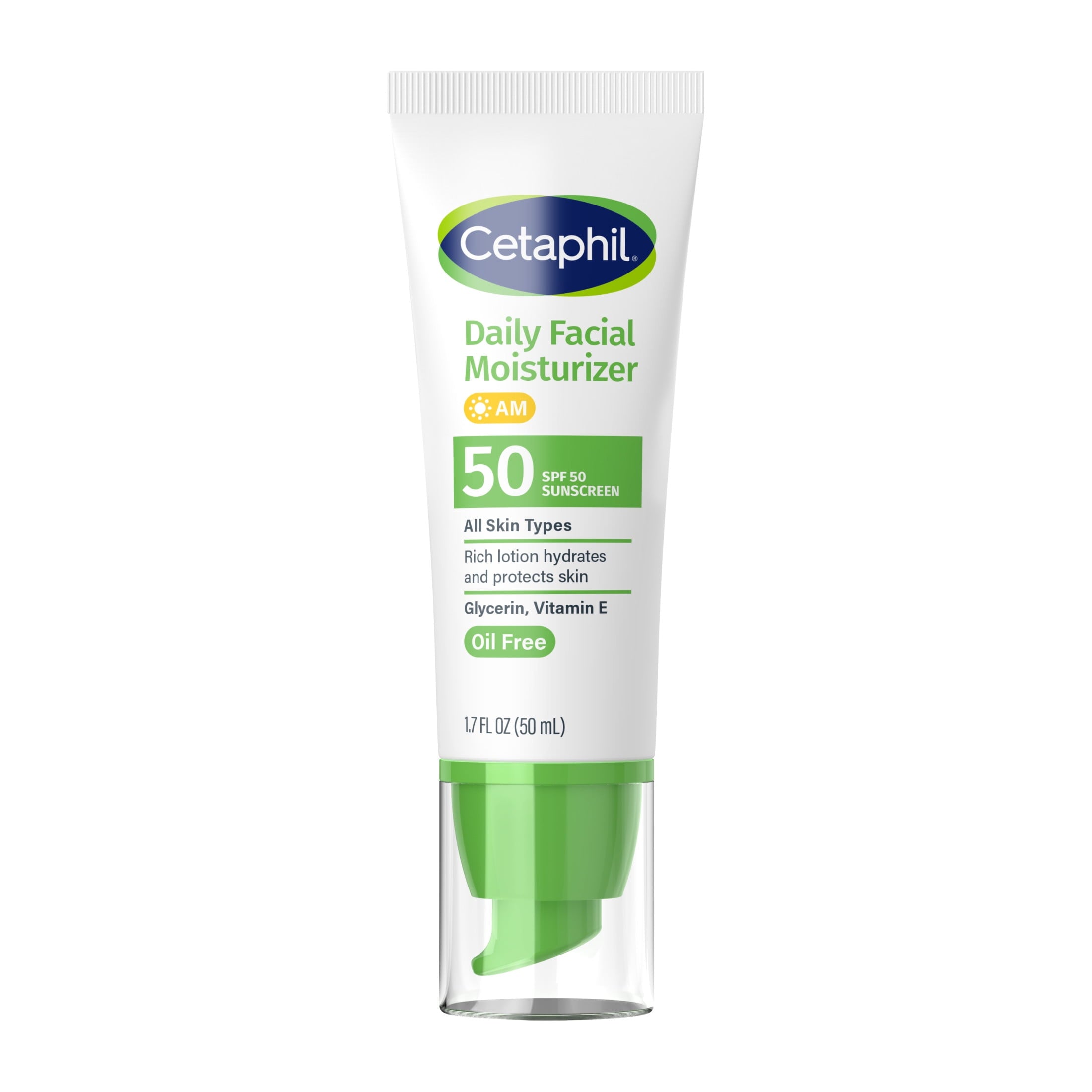 Cetaphil Daily Facial Moisturizer Lotion, Broad Spectrum SPF 50, 1.7 fl oz