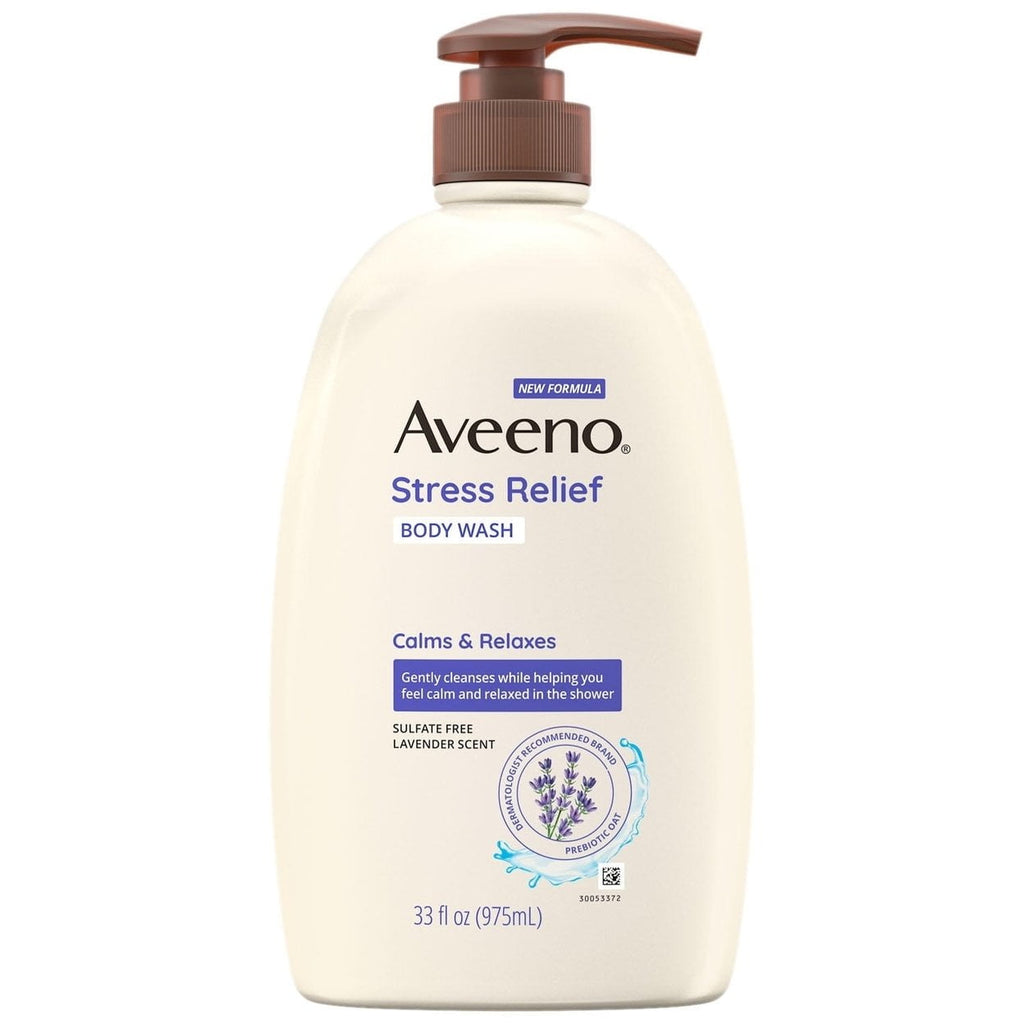 Aveeno Stress Relief Body Wash w/ Lavender & Chamomile, 33 Fluid Ounce (2 Pack)