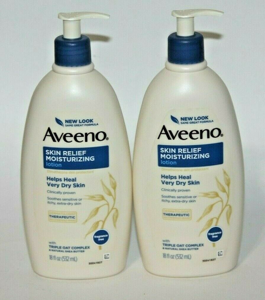 AVEENO Active Naturals Skin Relief 24 Hour Moisturizing Lotion, 18 Oz (Pack of 2)