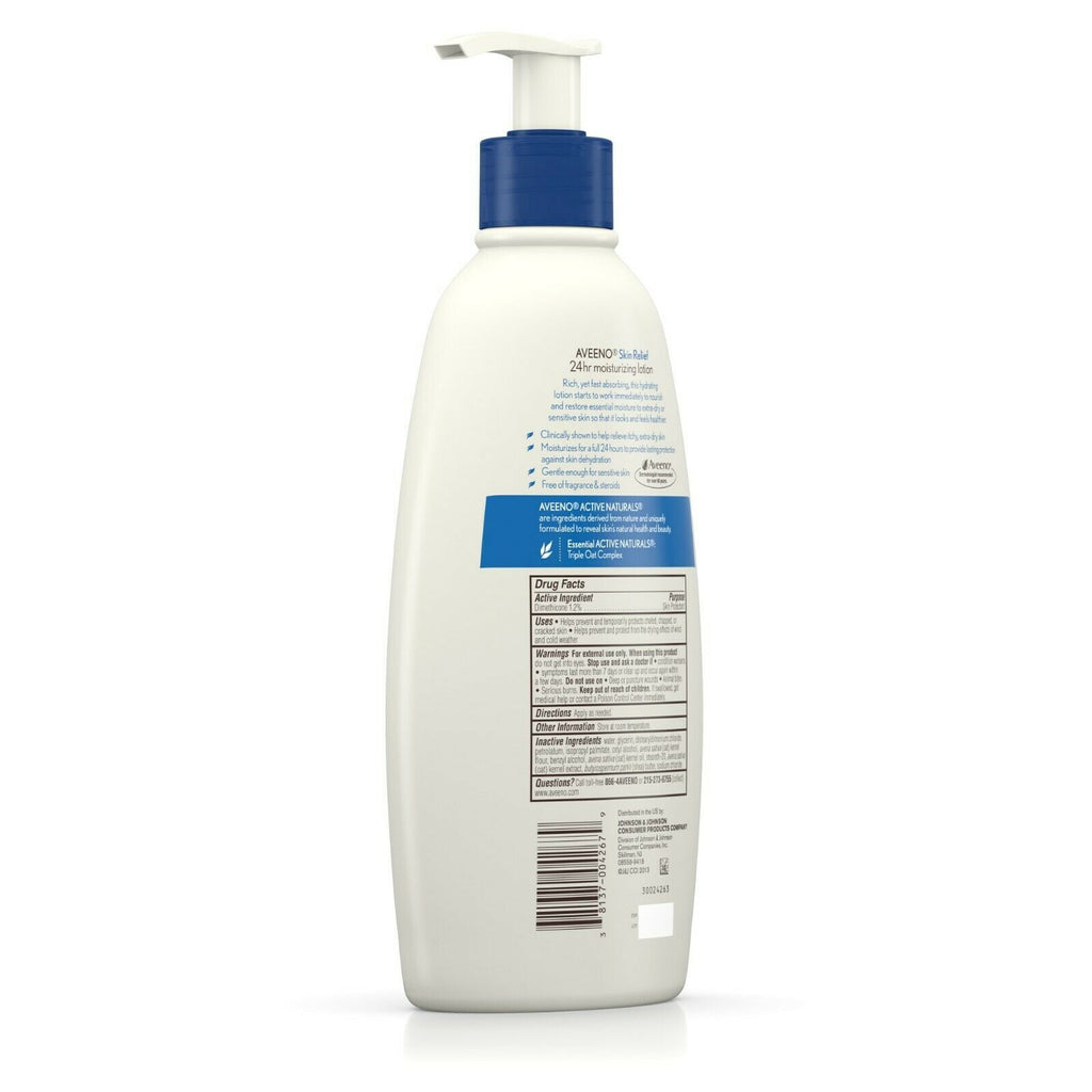 AVEENO Active Naturals Skin Relief 24 Hour Moisturizing Lotion, 18 Oz (Pack of 2)