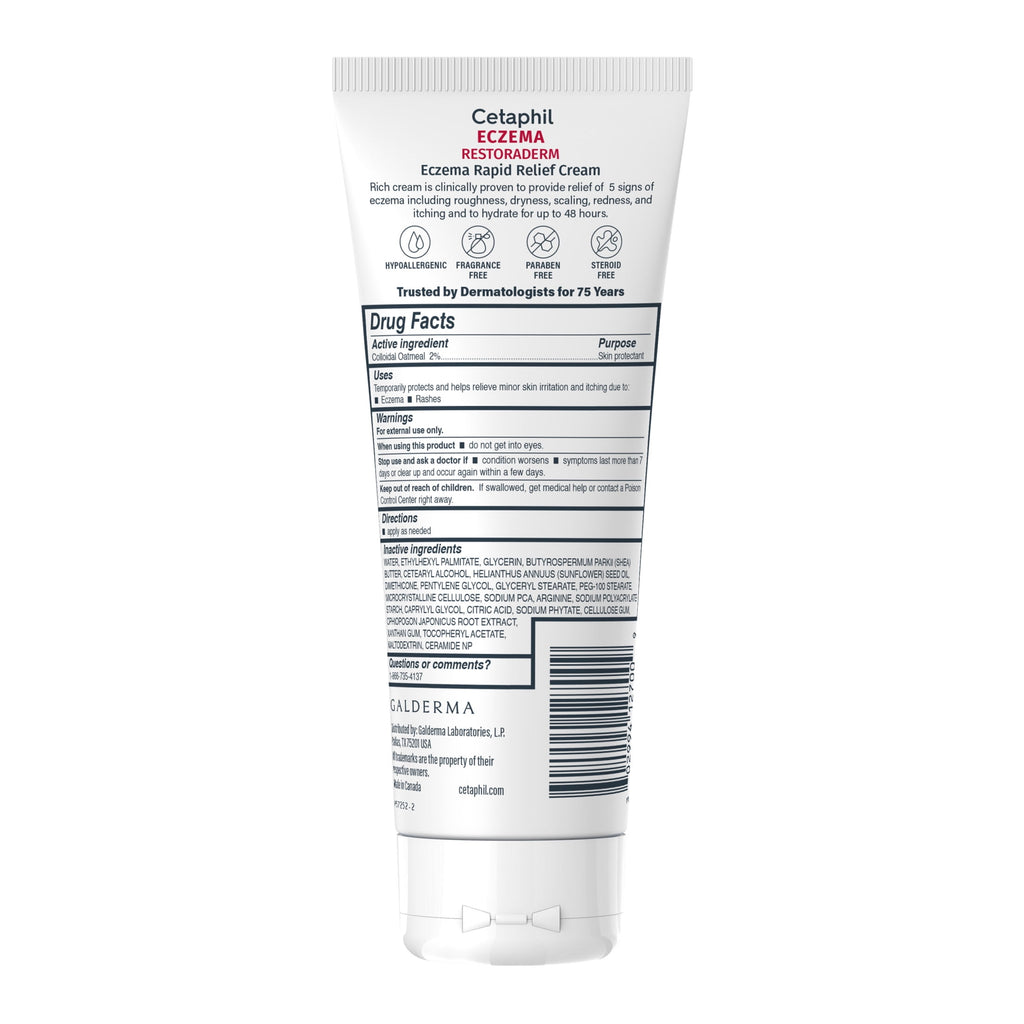 Cetaphil Restoraderm Rapid Relief Cream for Eczema Prone Skin, Unscented, 8 fl oz
