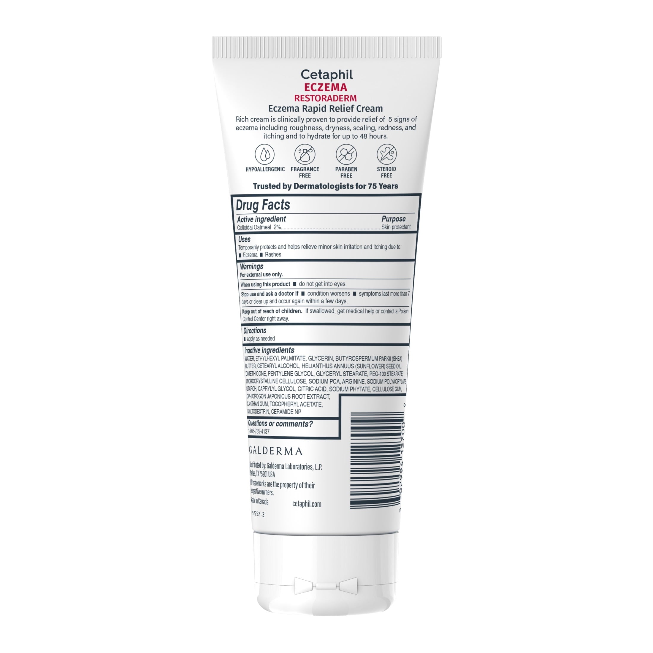 Cetaphil Restoraderm Rapid Relief Cream for Eczema Prone Skin, Unscented, 8 fl oz